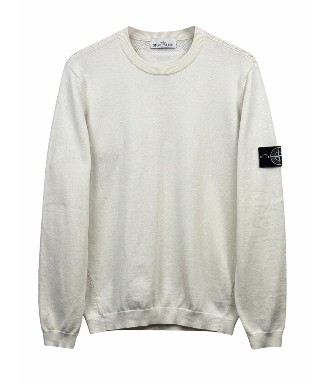 STONE ISLAND Бежевый хлопковый джемпер / свитер, фото 1
