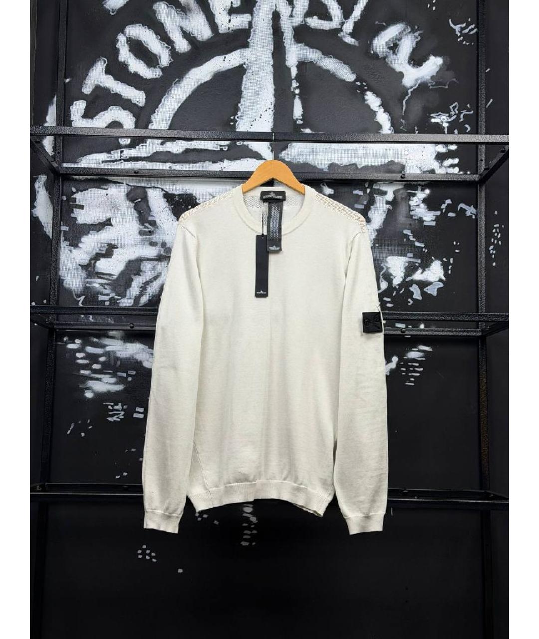 STONE ISLAND Бежевый хлопковый джемпер / свитер, фото 6
