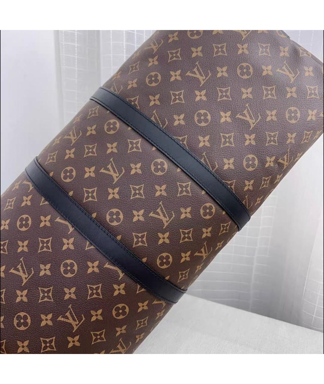 LOUIS VUITTON Коричневая дорожная/спортивная сумка из канвы, фото 3