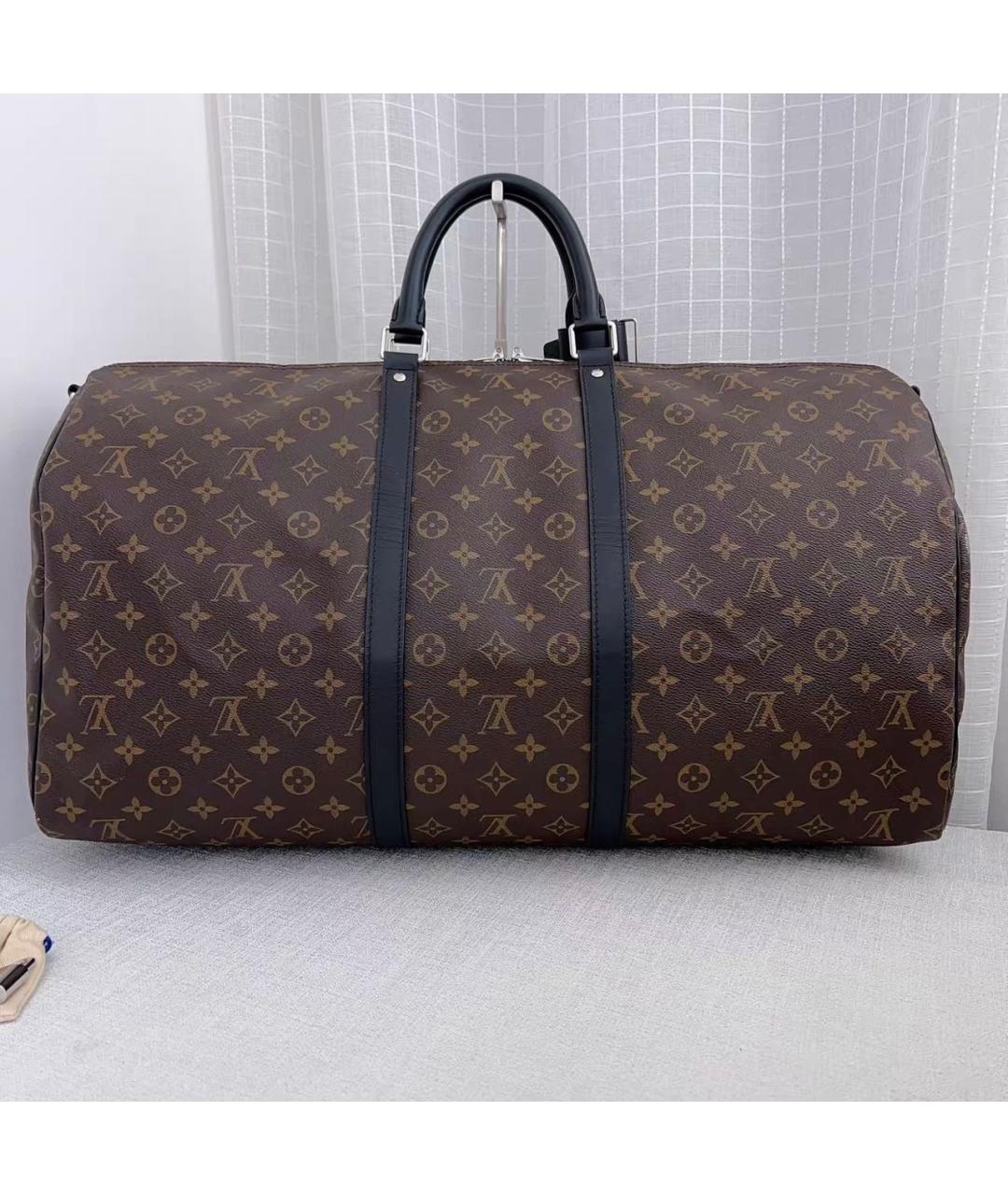 LOUIS VUITTON Коричневая дорожная/спортивная сумка из канвы, фото 2