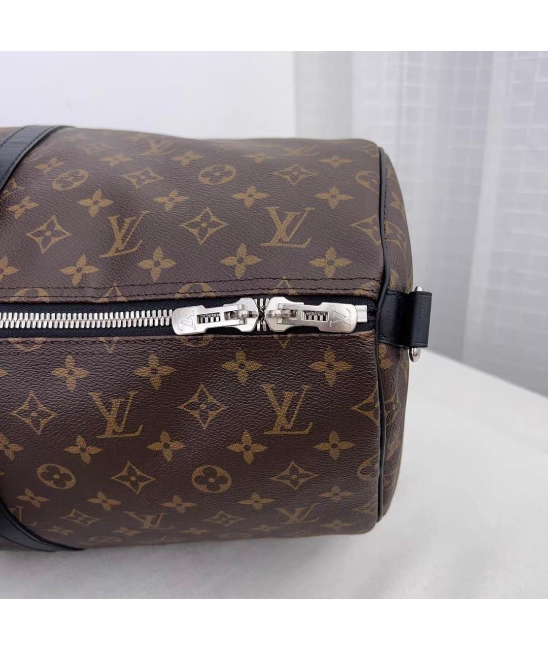 LOUIS VUITTON Коричневая дорожная/спортивная сумка из канвы, фото 7