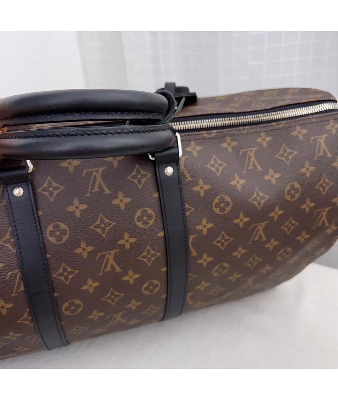 LOUIS VUITTON Коричневая дорожная/спортивная сумка из канвы, фото 6