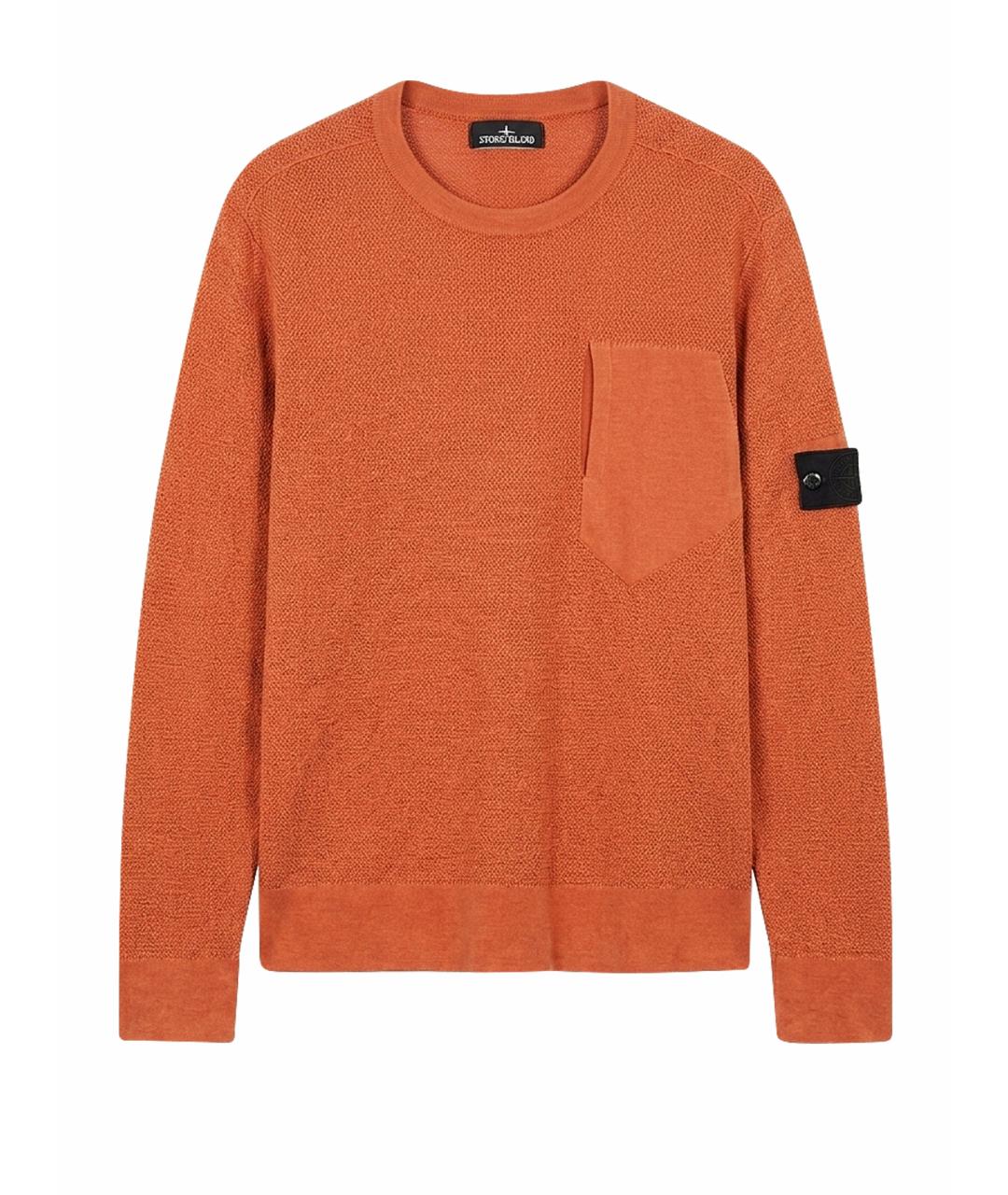 STONE ISLAND Оранжевый хлопковый джемпер / свитер, фото 1