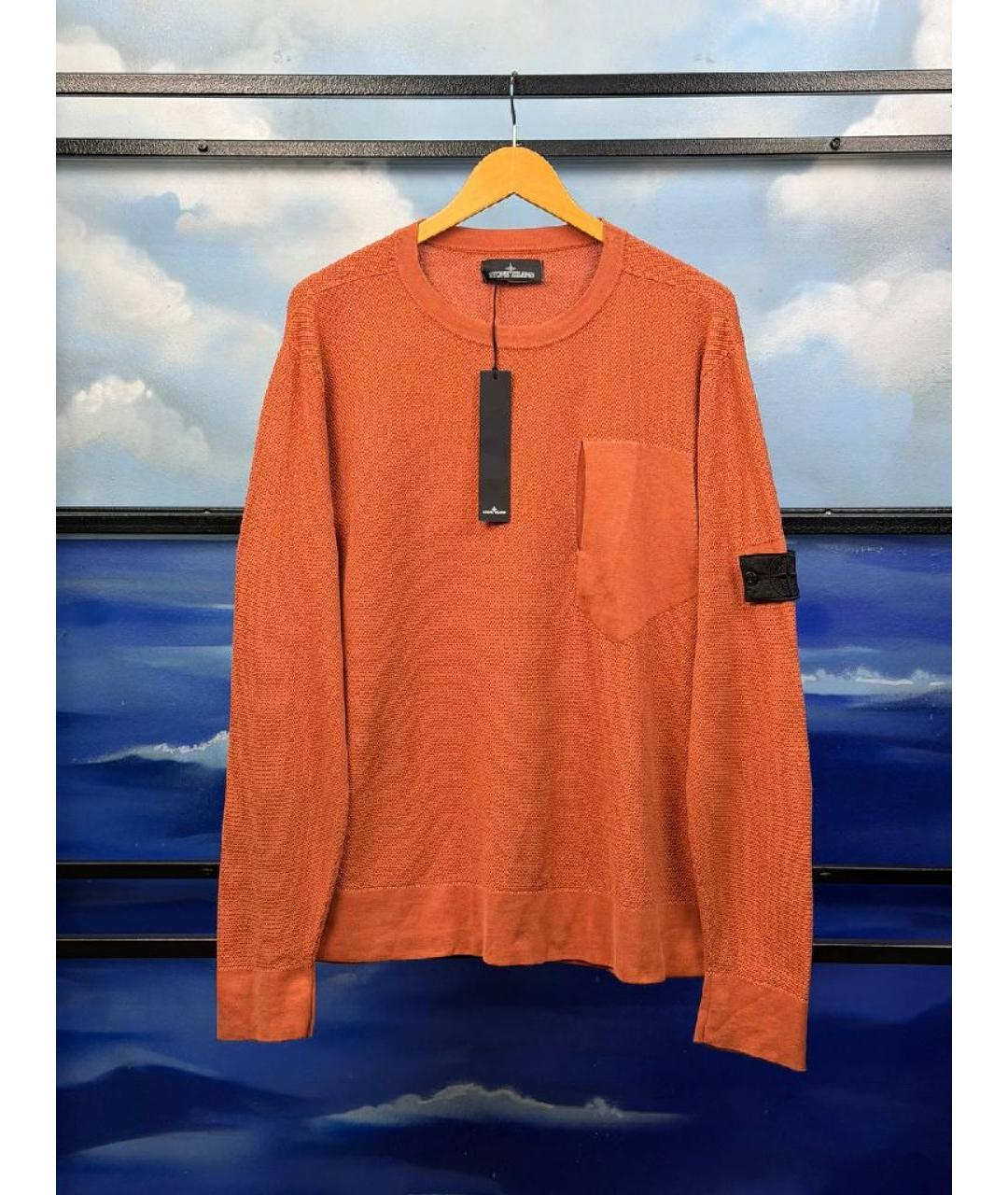 STONE ISLAND Оранжевый хлопковый джемпер / свитер, фото 5