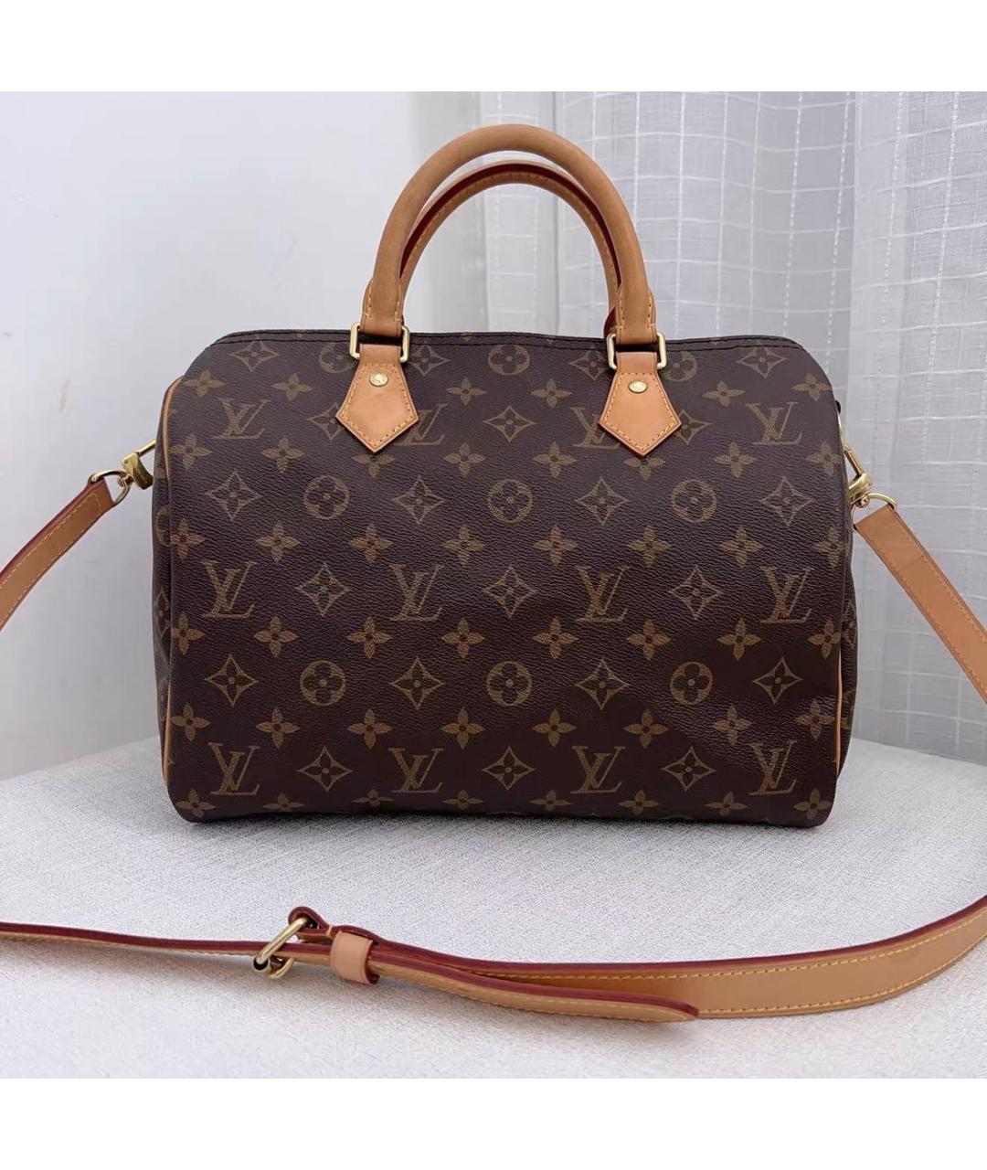 LOUIS VUITTON Коричневая сумка через плечо из канвы, фото 9