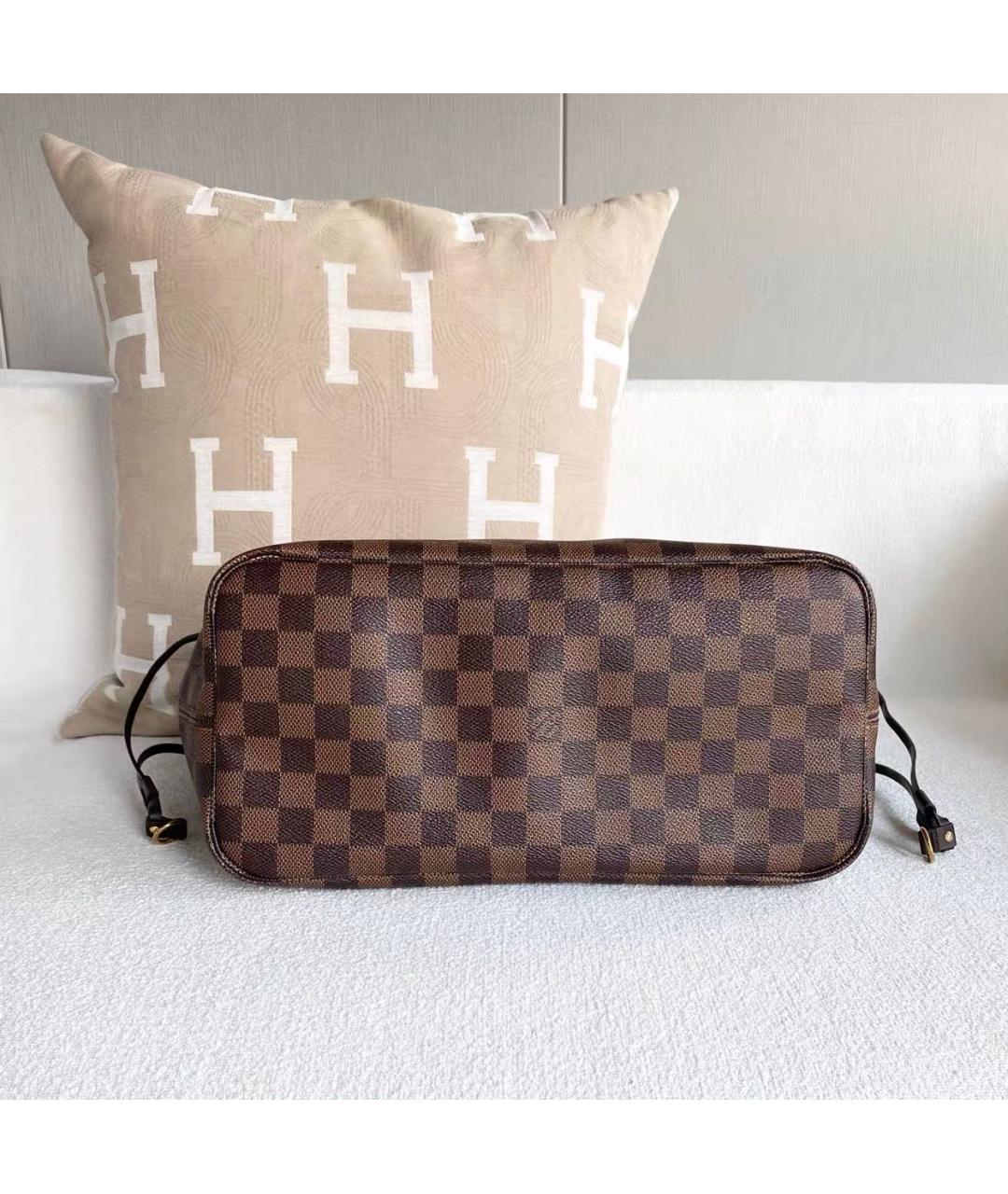 LOUIS VUITTON Коричневая кожаная сумка тоут, фото 5