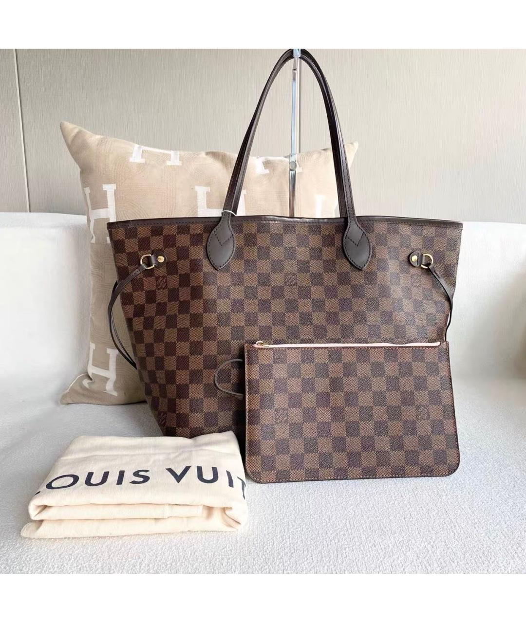 LOUIS VUITTON Коричневая кожаная сумка тоут, фото 2