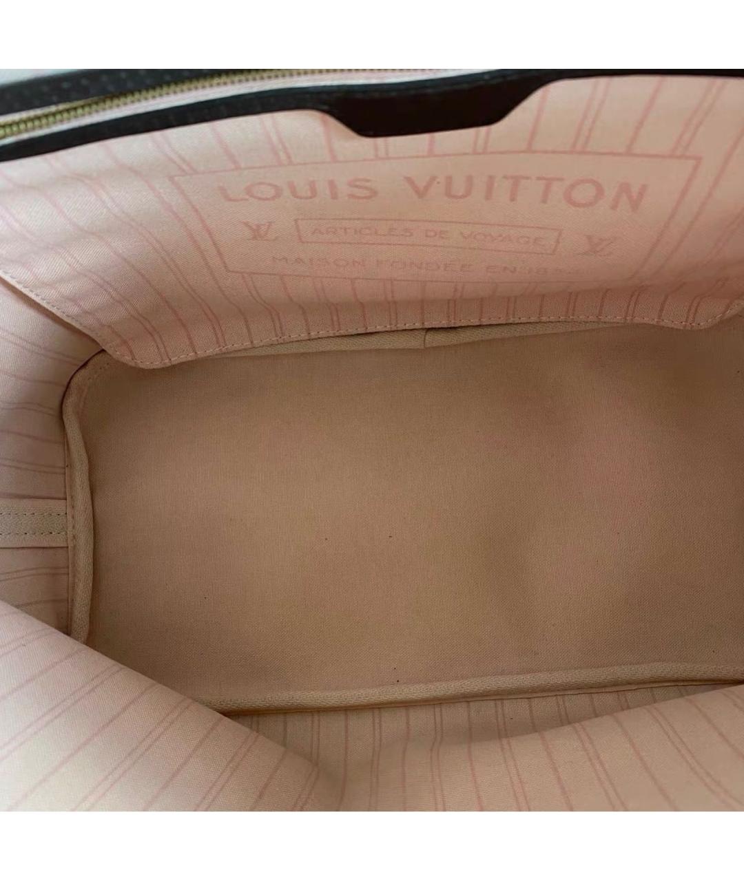 LOUIS VUITTON Коричневая кожаная сумка тоут, фото 7