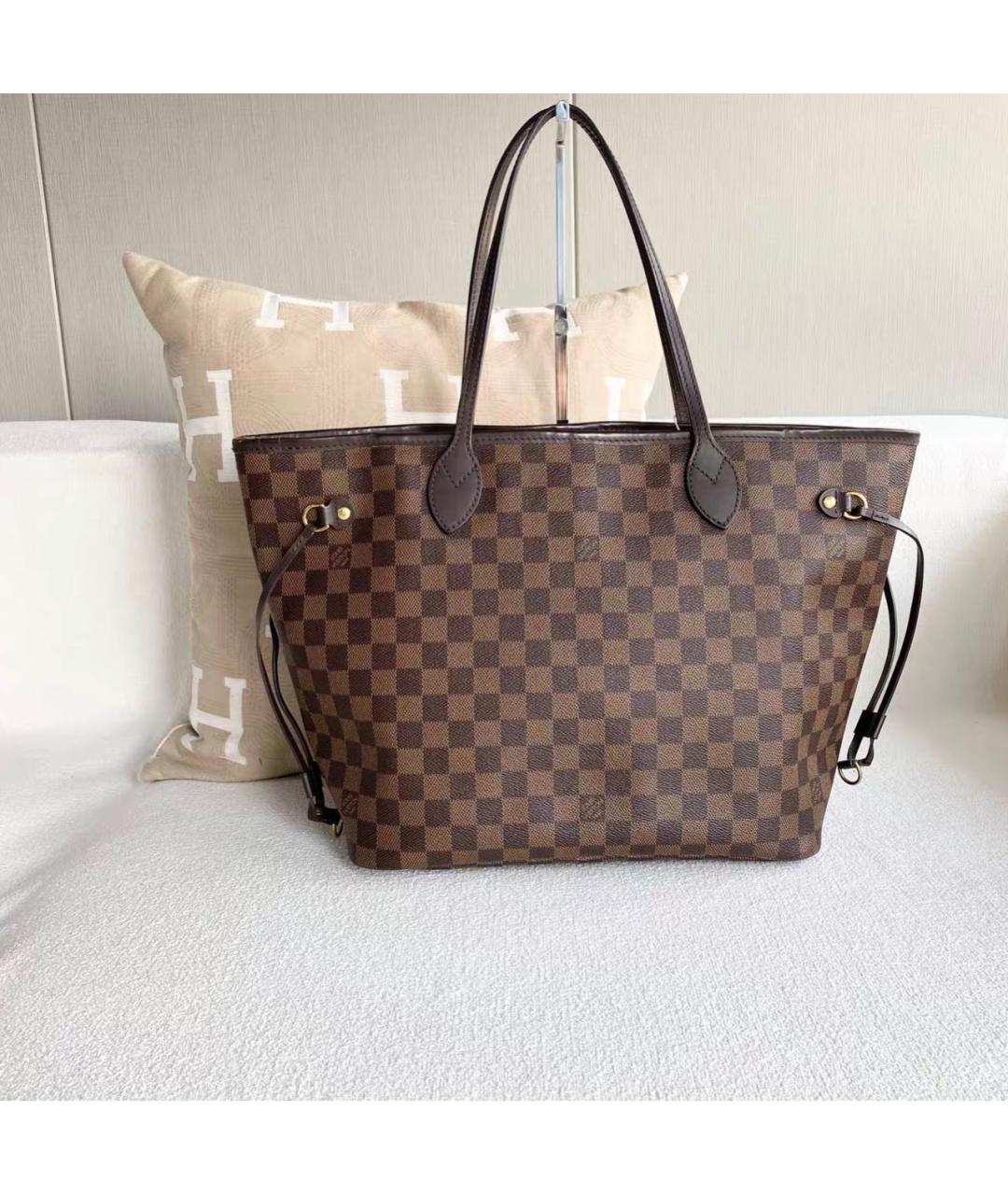 LOUIS VUITTON Коричневая кожаная сумка тоут, фото 3