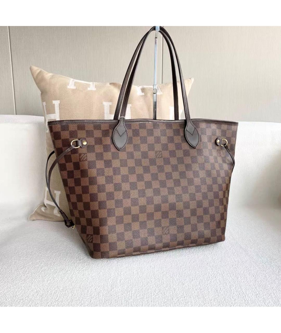 LOUIS VUITTON Коричневая кожаная сумка тоут, фото 4