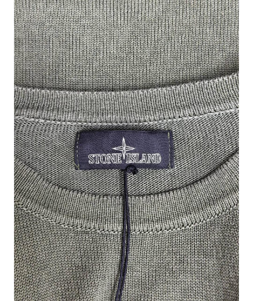 STONE ISLAND Хаки хлопковый джемпер / свитер, фото 3
