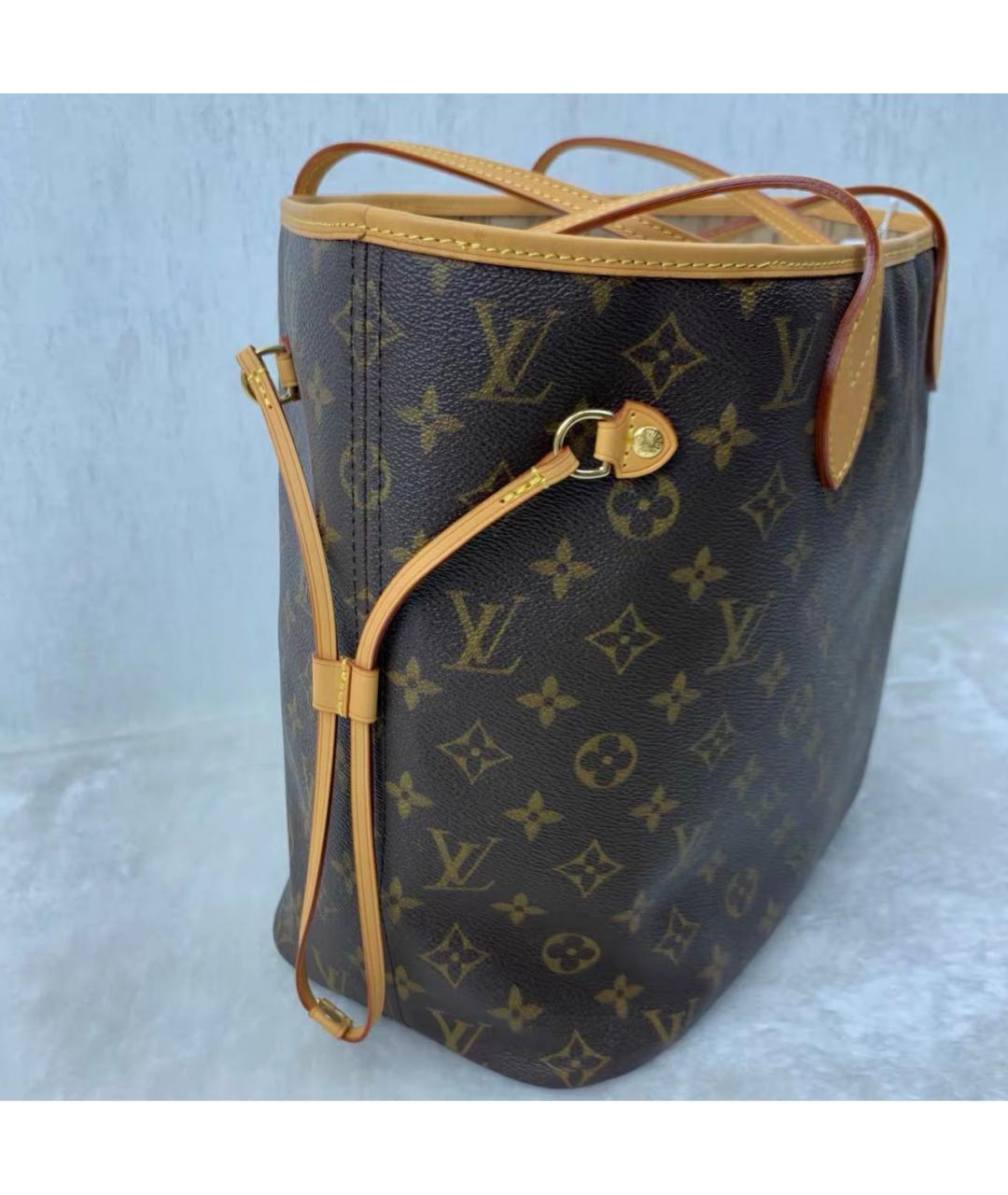 LOUIS VUITTON Коричневая сумка тоут из канвы, фото 4