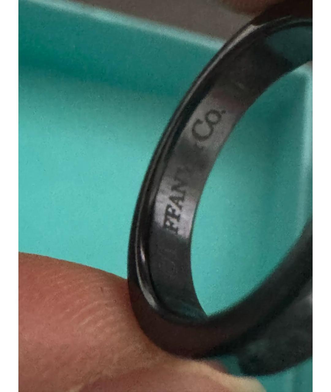 TIFFANY&CO Черное металлическое кольцо, фото 7