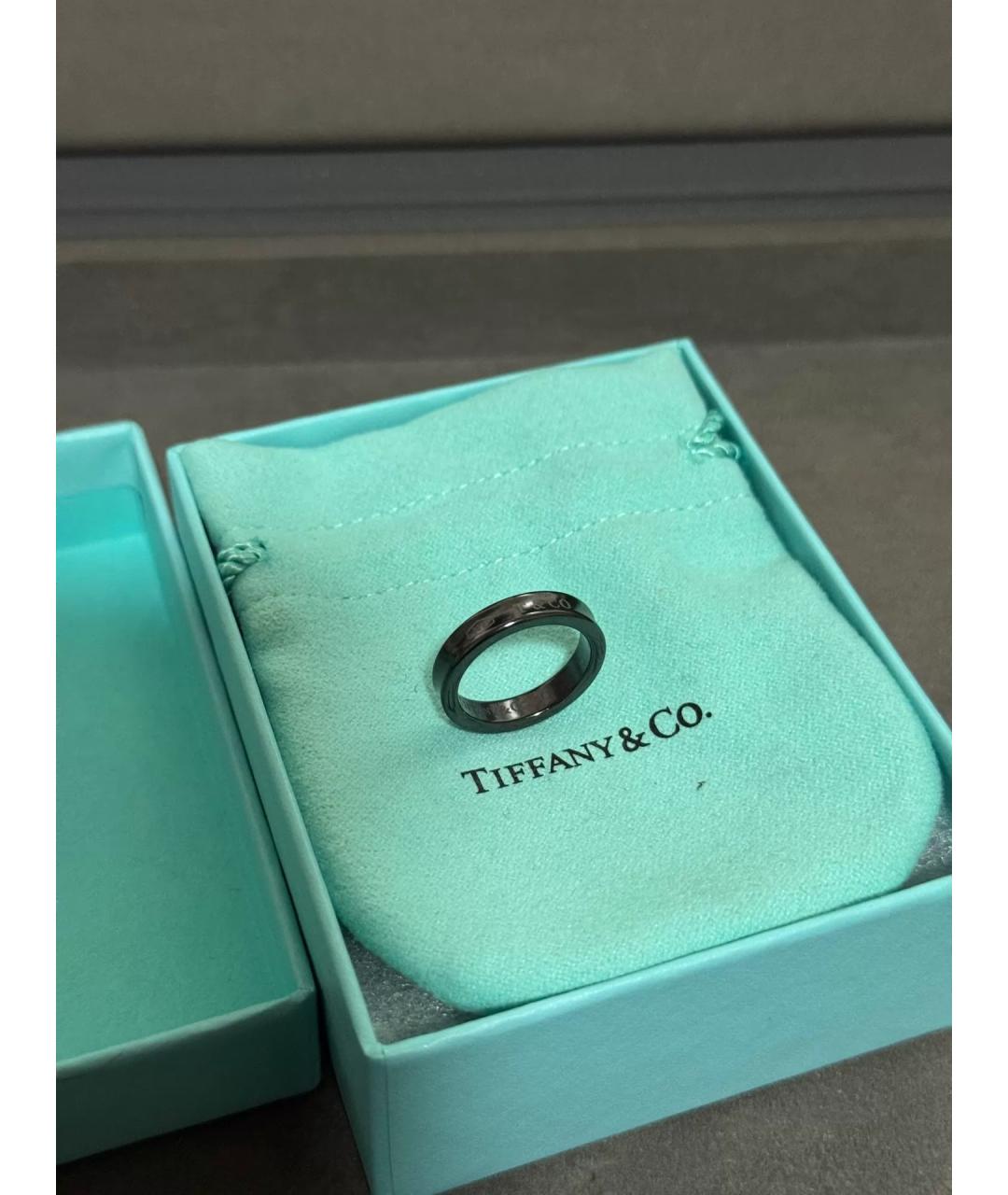 TIFFANY&CO Черное металлическое кольцо, фото 10