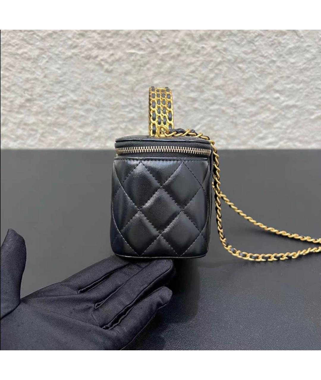 CHANEL Черная кожаная сумка через плечо, фото 4