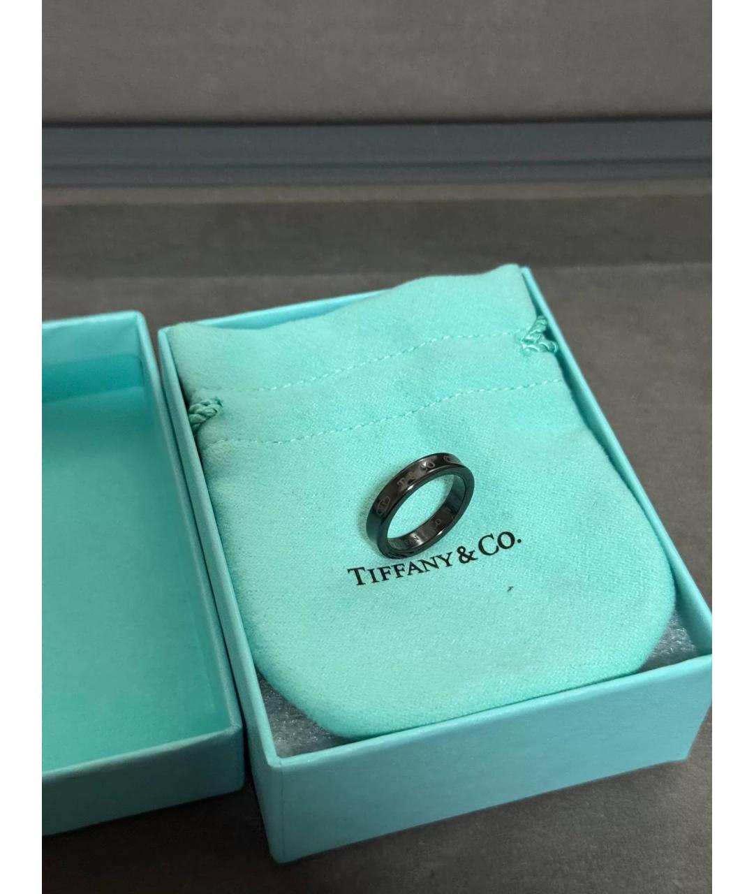 TIFFANY&CO Черное металлическое кольцо, фото 10