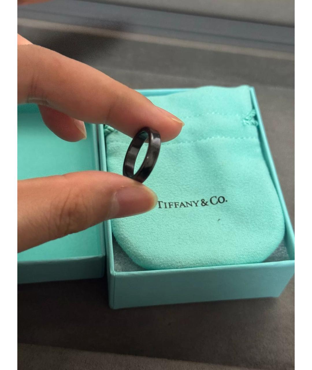 TIFFANY&CO Черное металлическое кольцо, фото 6