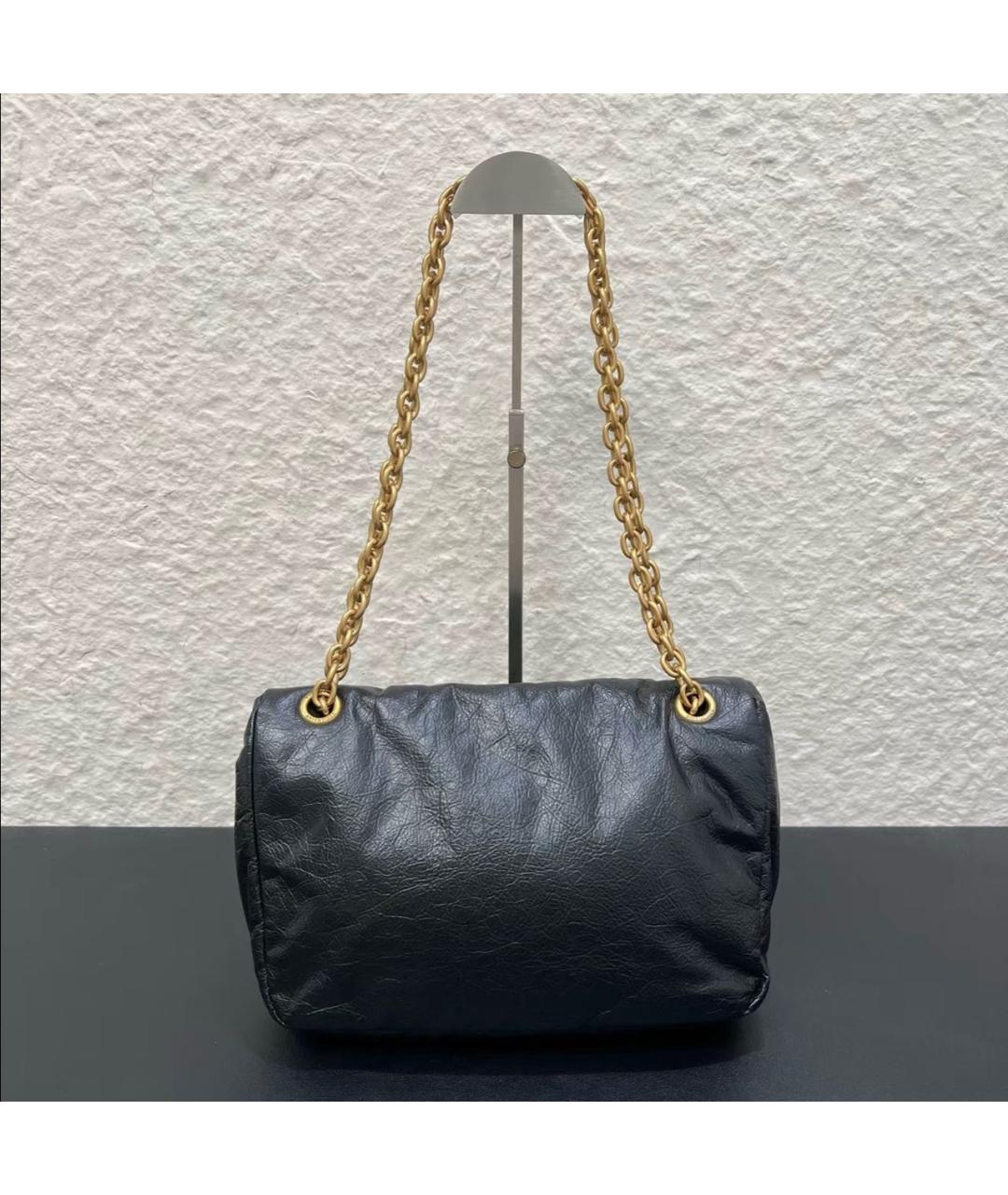 BALENCIAGA Черная кожаная сумка через плечо, фото 2