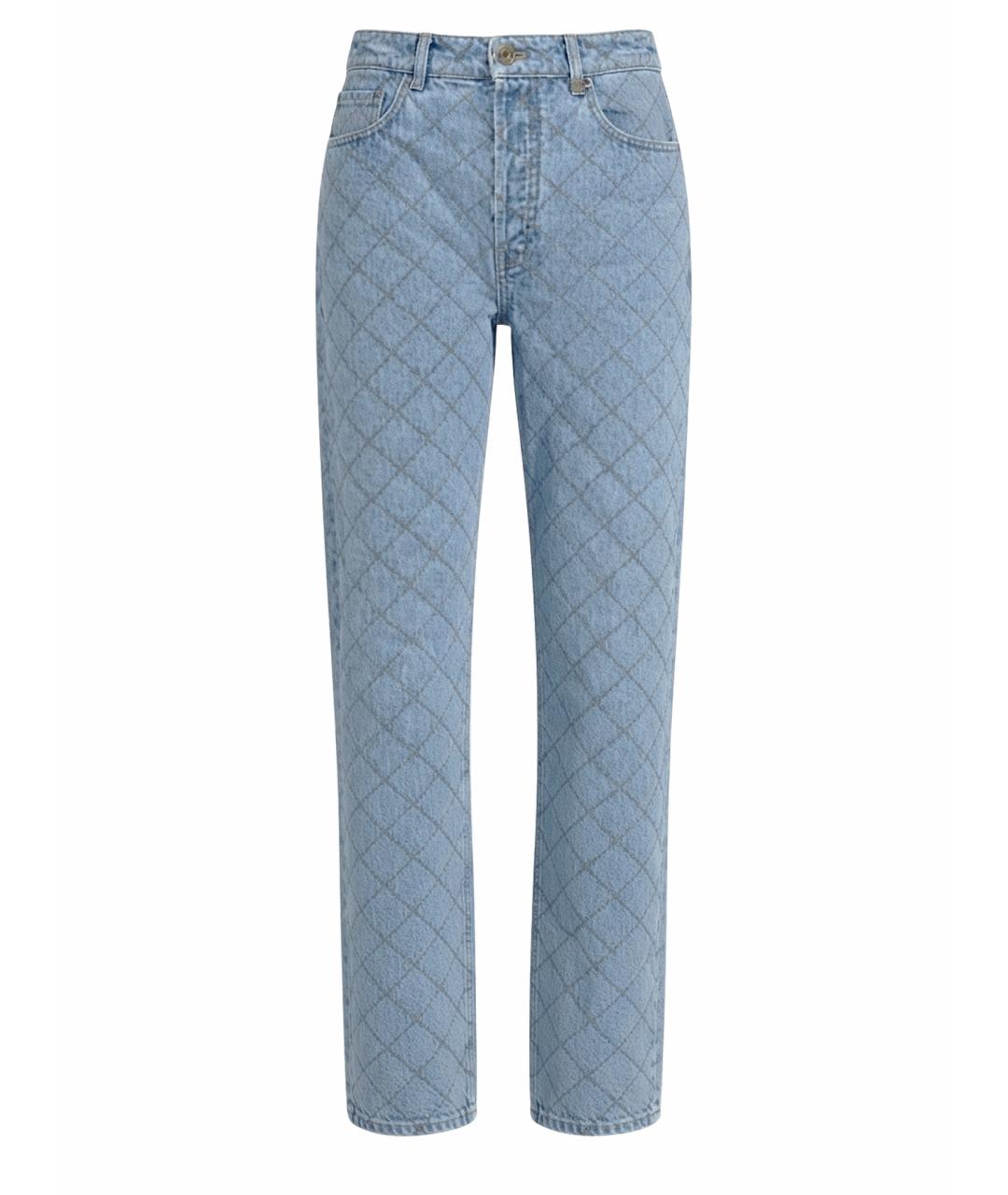 CHANEL Голубые хлопковые прямые джинсы, фото 1