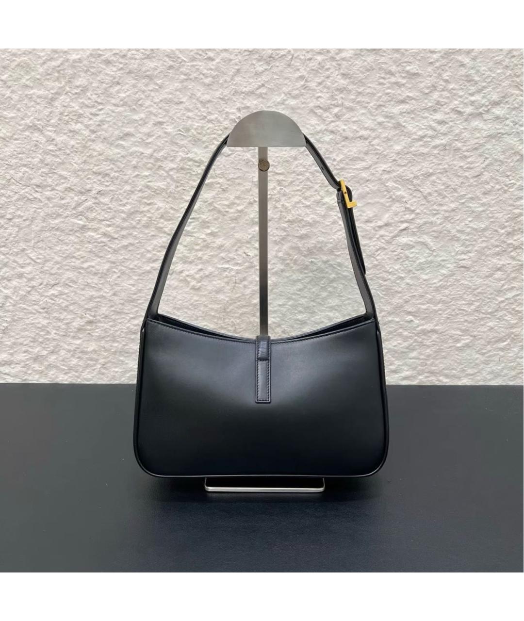 SAINT LAURENT Черная кожаная сумка с короткими ручками, фото 2