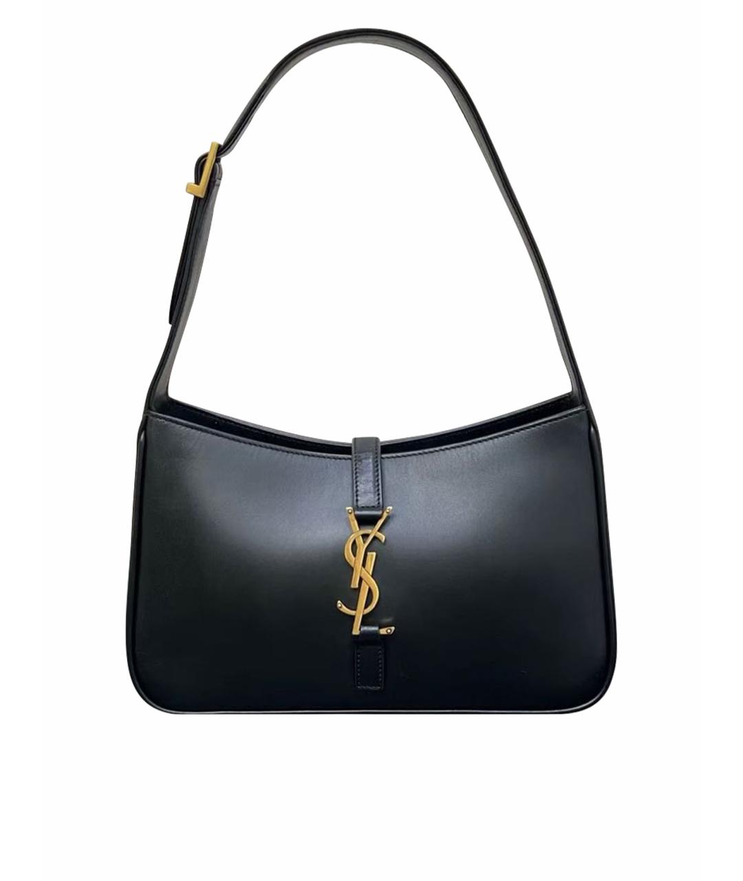 SAINT LAURENT Черная кожаная сумка с короткими ручками, фото 1