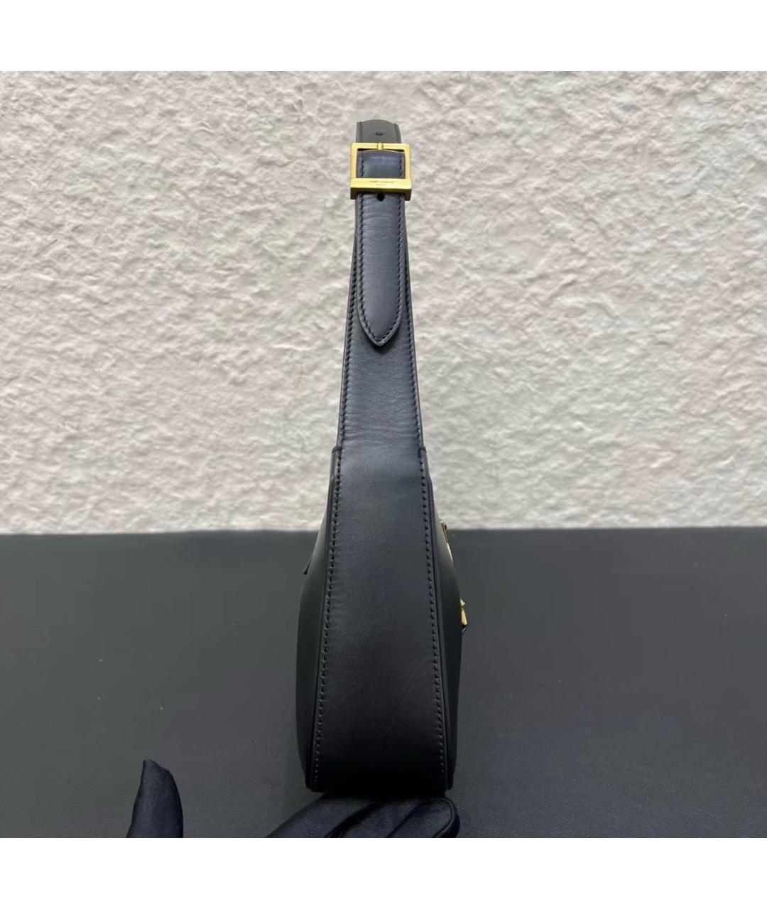 SAINT LAURENT Черная кожаная сумка с короткими ручками, фото 3