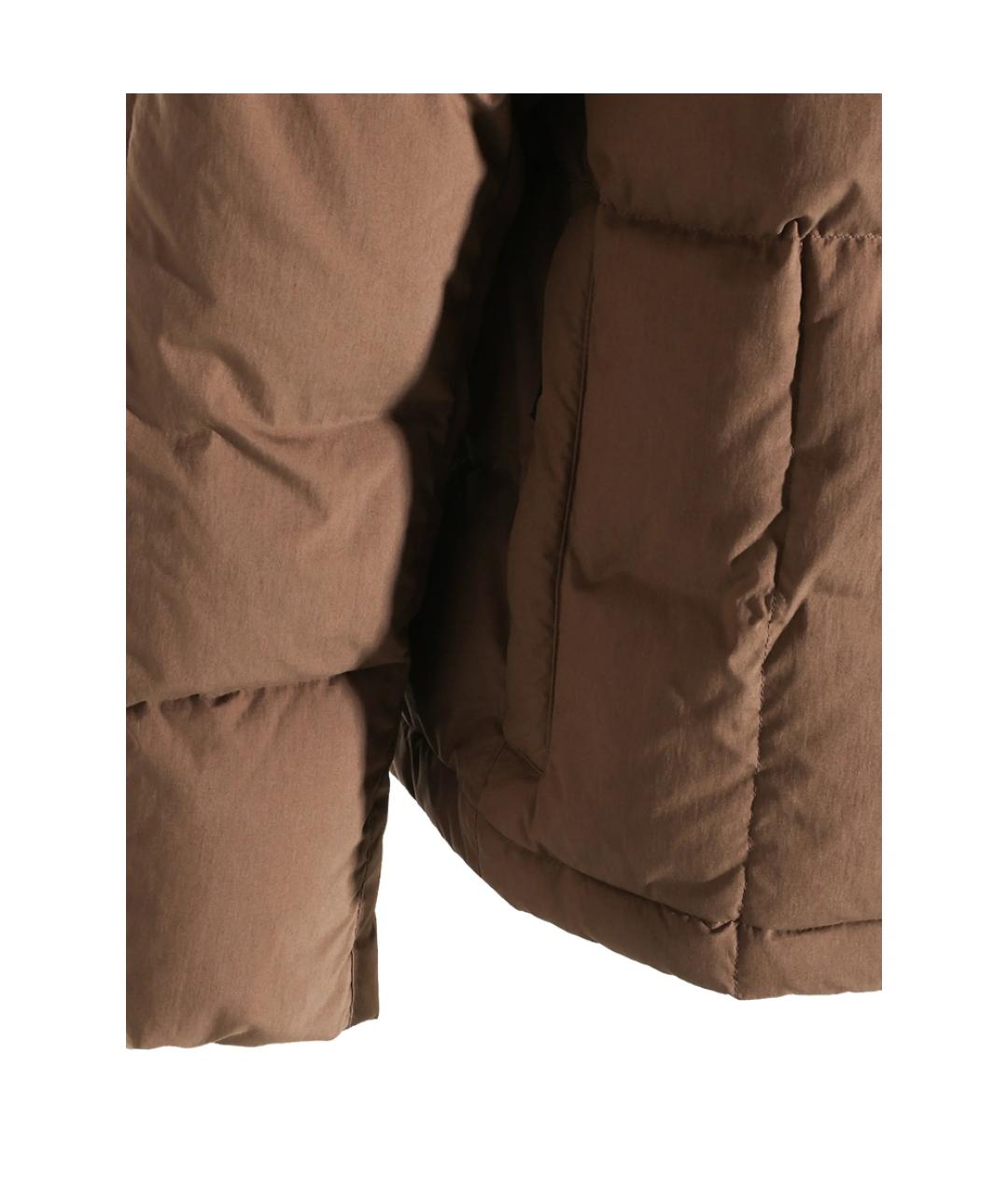STONE ISLAND Коричневый хлопковый пуховик, фото 3