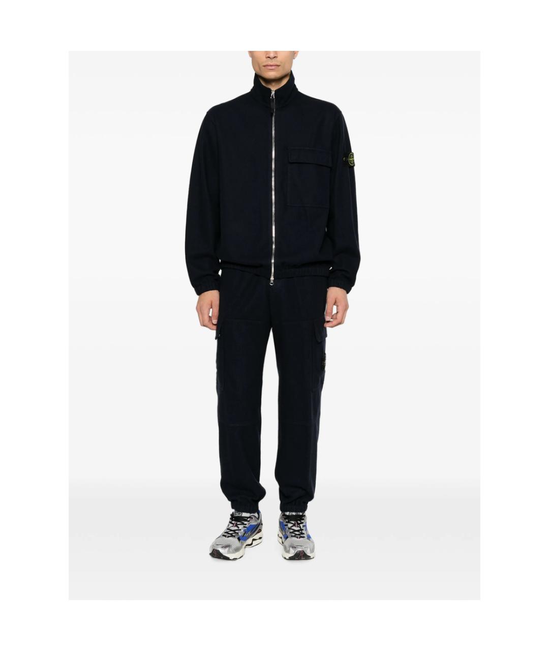 STONE ISLAND Синяя шерстяная классическая рубашка, фото 3