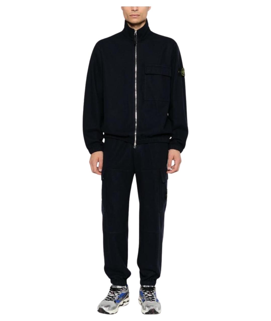 STONE ISLAND Синяя шерстяная классическая рубашка, фото 1