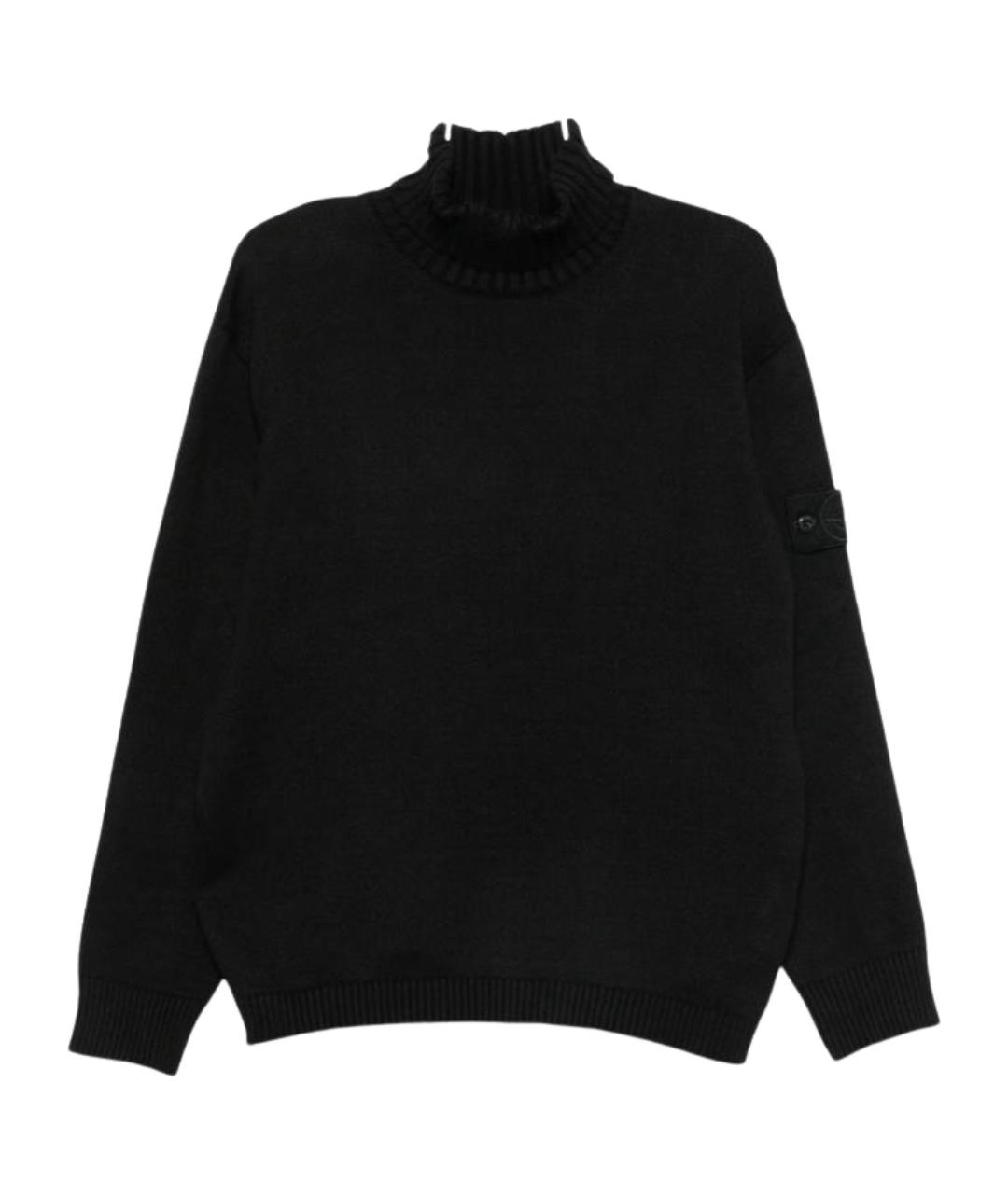 STONE ISLAND Черный хлопковый джемпер / свитер, фото 1
