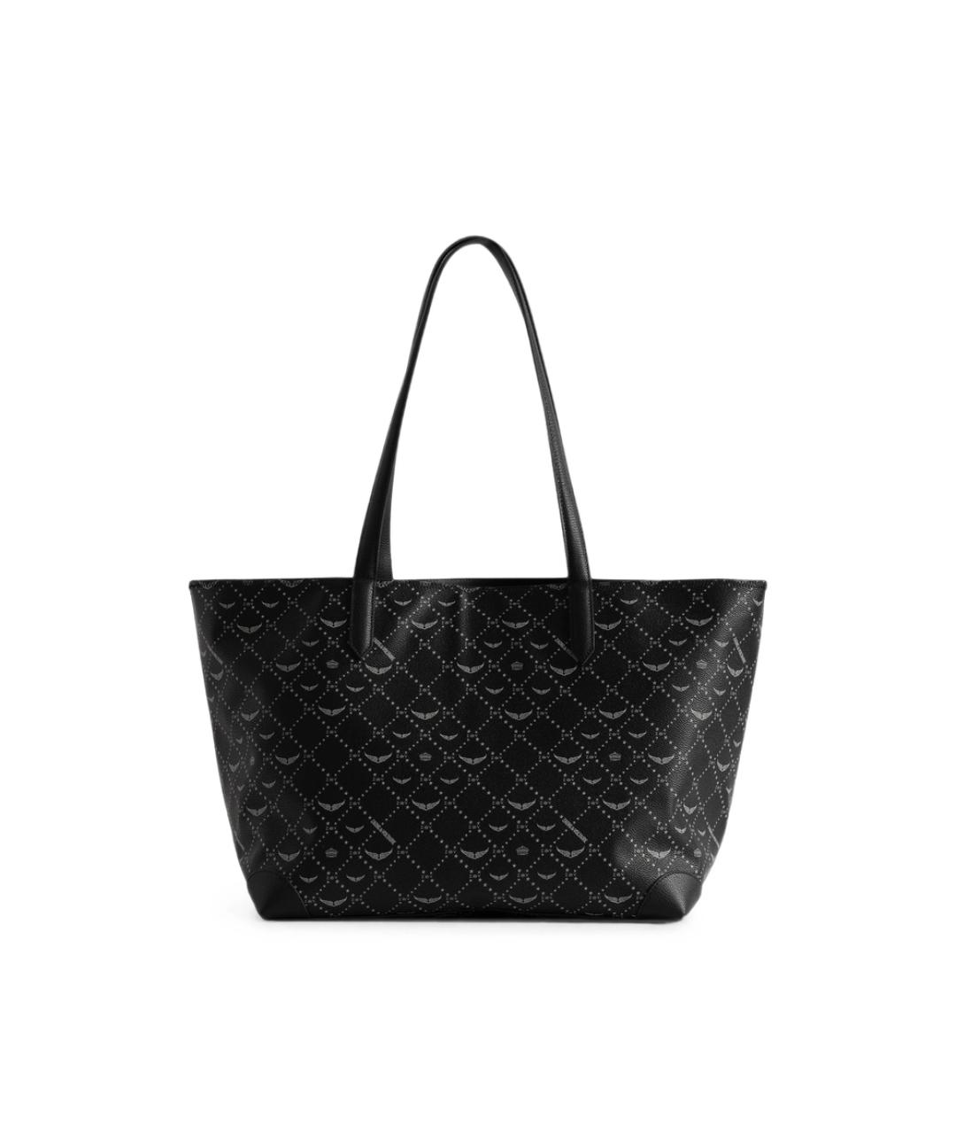 ZADIG & VOLTAIRE Черная сумка с короткими ручками из канвы, фото 4