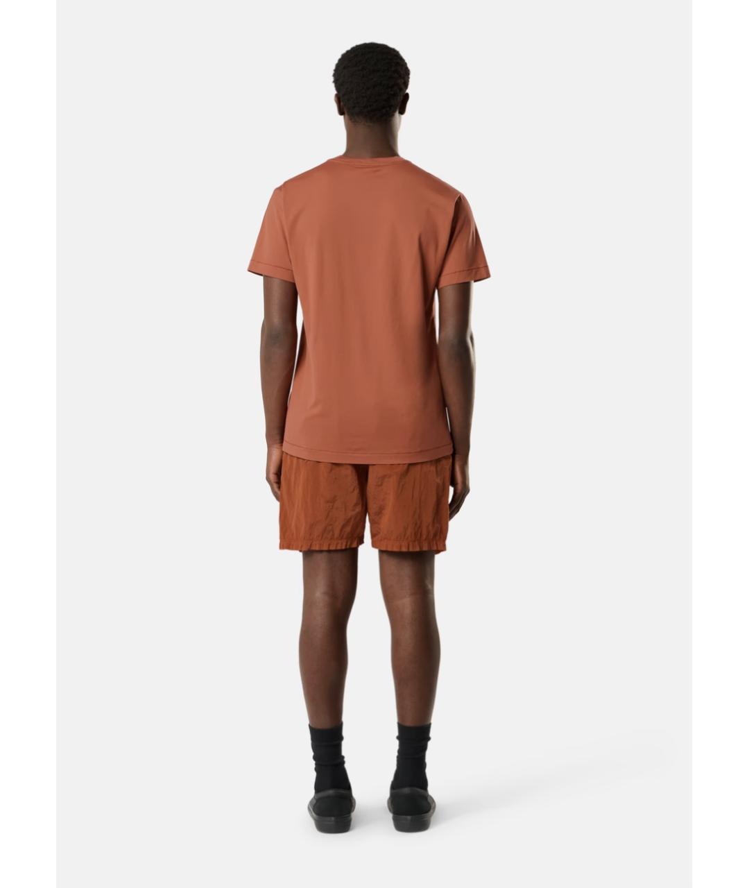 STONE ISLAND Оранжевая хлопковая футболка, фото 4