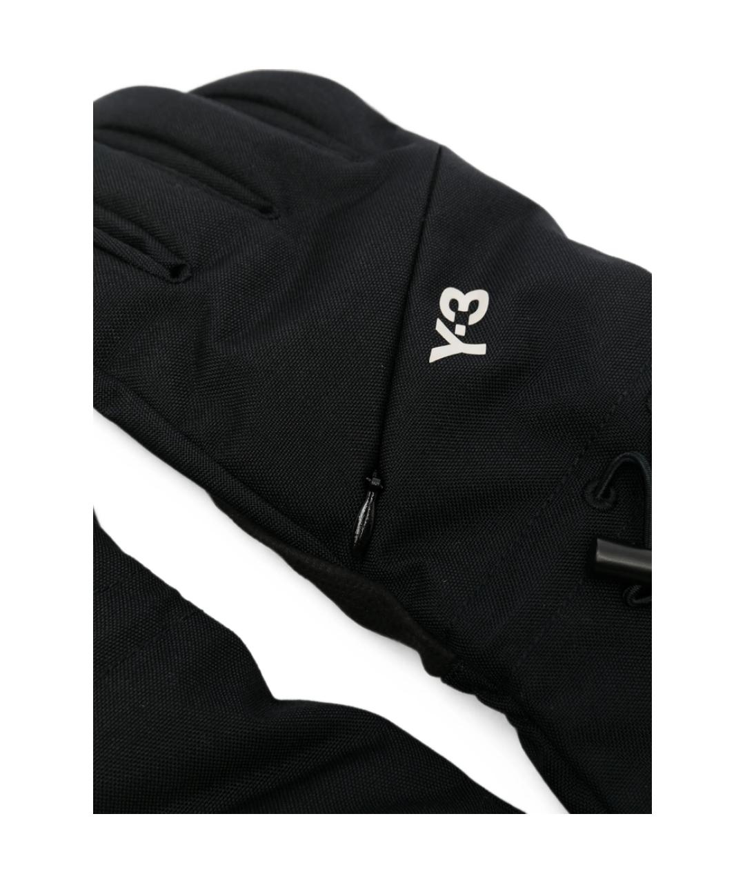 Y-3 Черные синтетические перчатки, фото 2