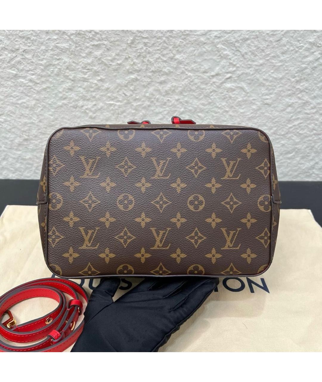LOUIS VUITTON Красная сумка тоут из канвы, фото 5