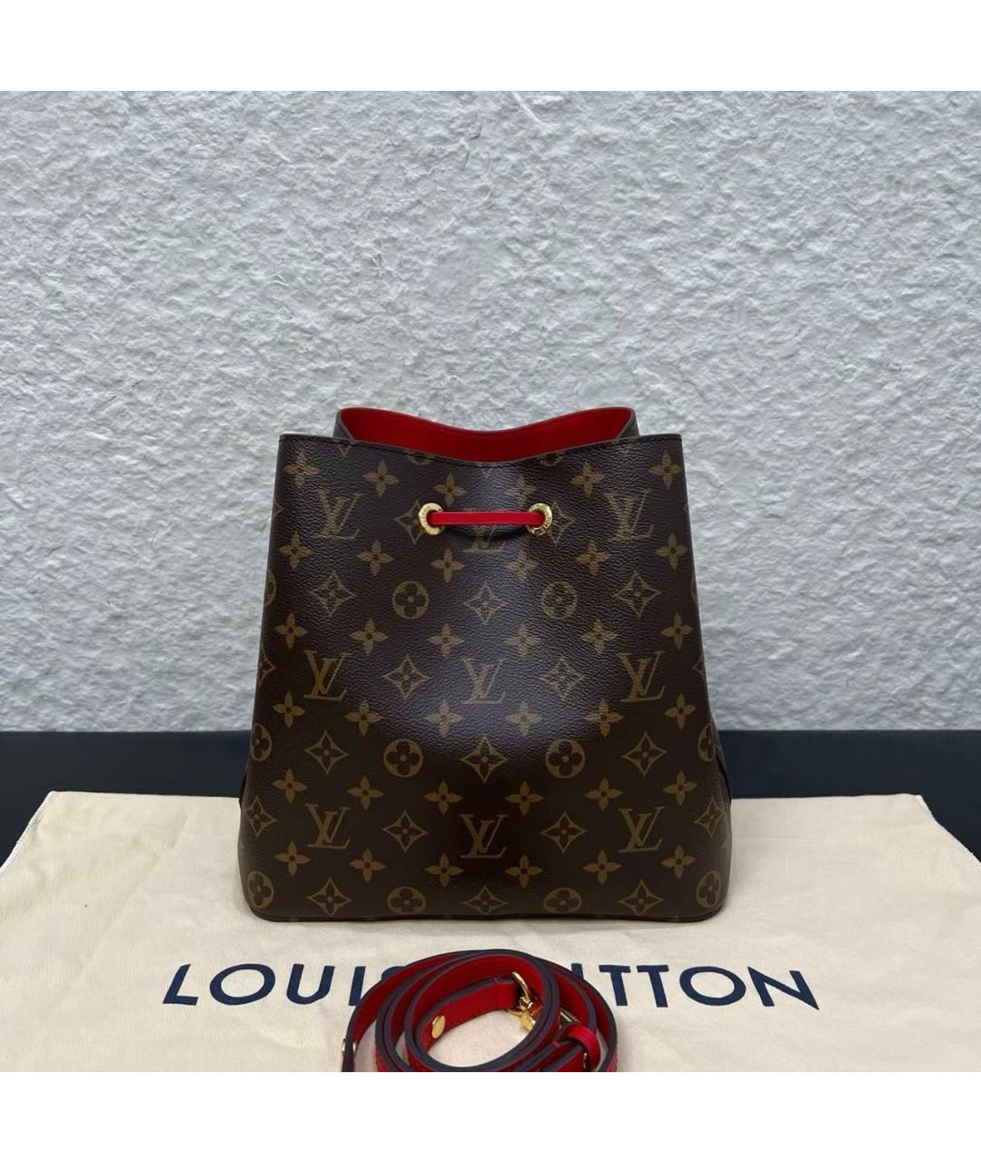 LOUIS VUITTON Красная сумка тоут из канвы, фото 2