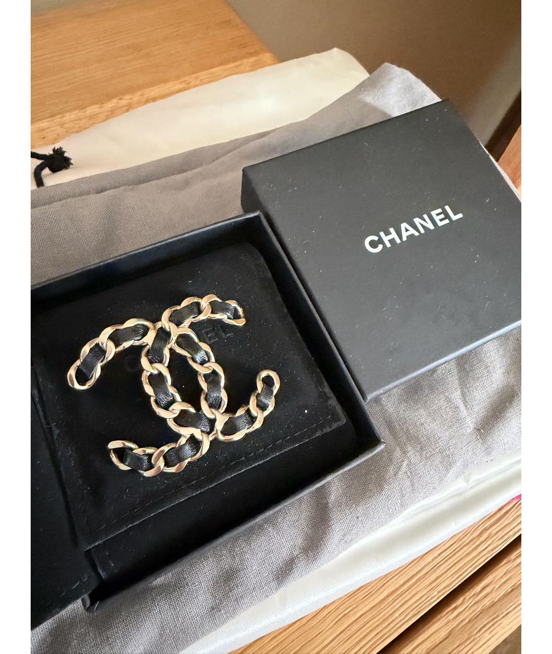 CHANEL Темно-синяя кожаная булавка / брошь, фото 4