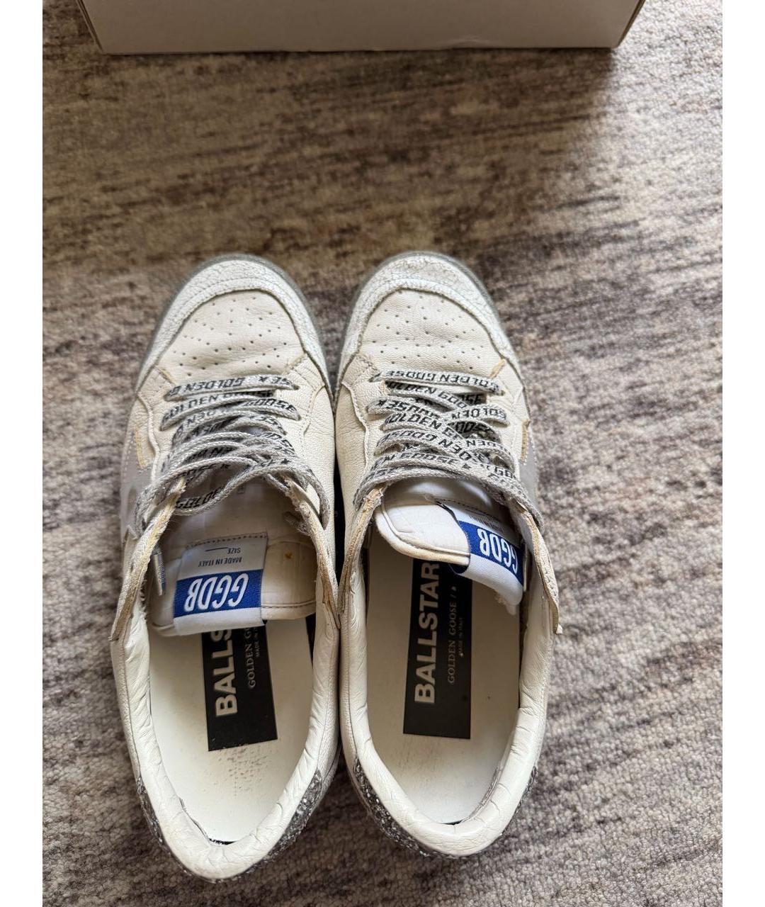 GOLDEN GOOSE Белые кожаные кеды, фото 3