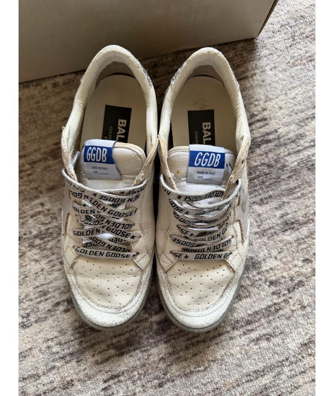 GOLDEN GOOSE Белые кожаные кеды, фото 2