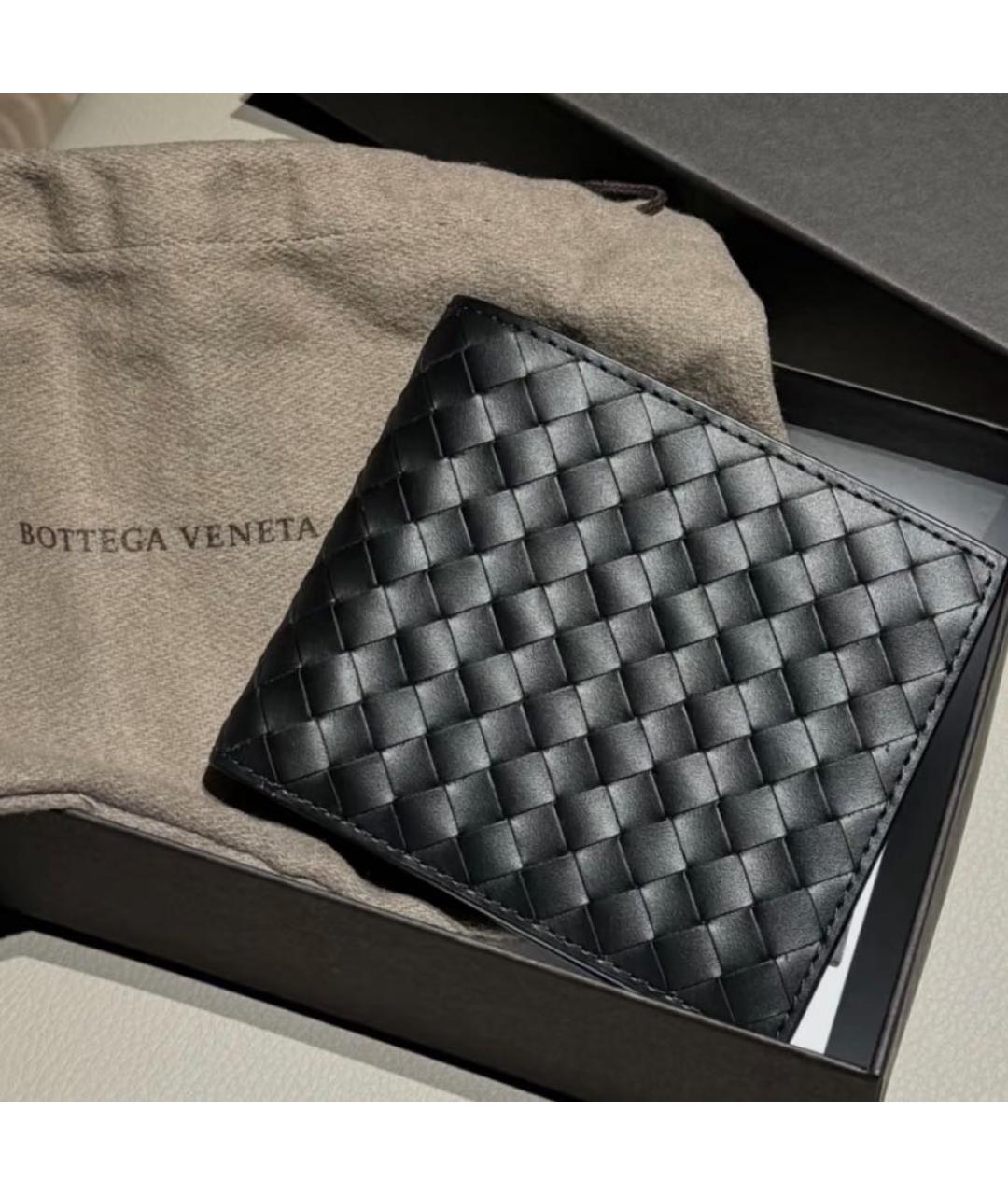 BOTTEGA VENETA Черный кожаный кошелек, фото 4