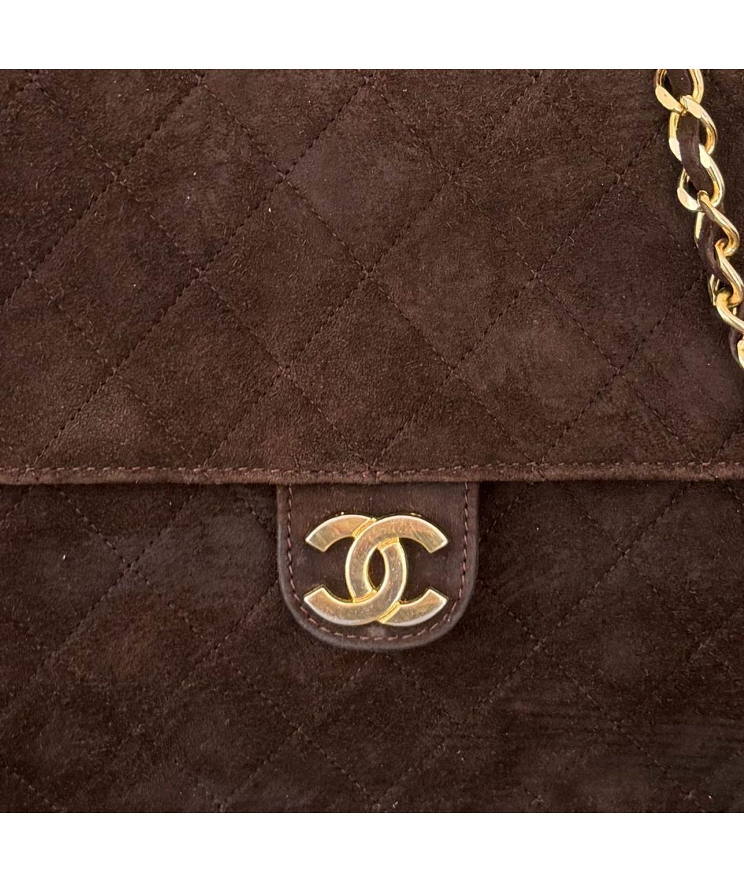CHANEL Коричневая замшевая сумка через плечо, фото 2