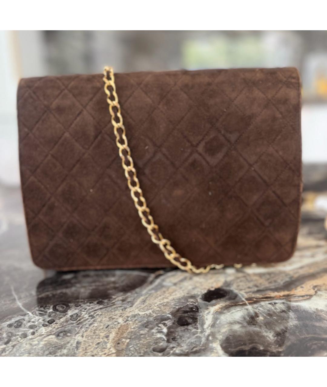 CHANEL Коричневая замшевая сумка через плечо, фото 4
