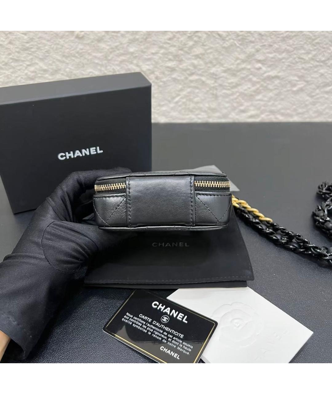CHANEL Черная кожаная сумка через плечо, фото 4