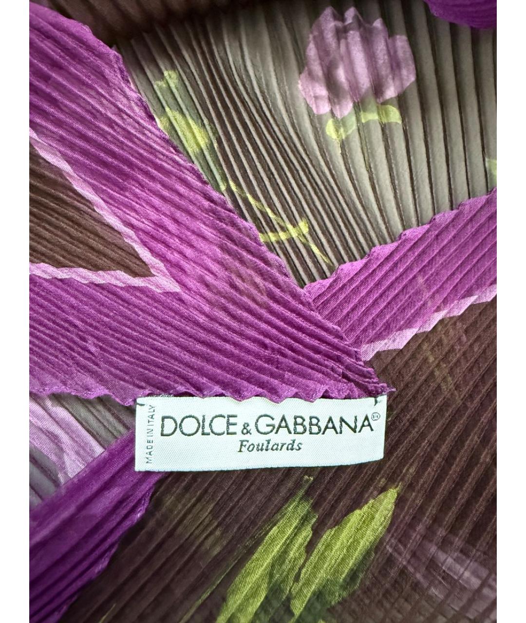 DOLCE&GABBANA Черный шелковый шарф, фото 4
