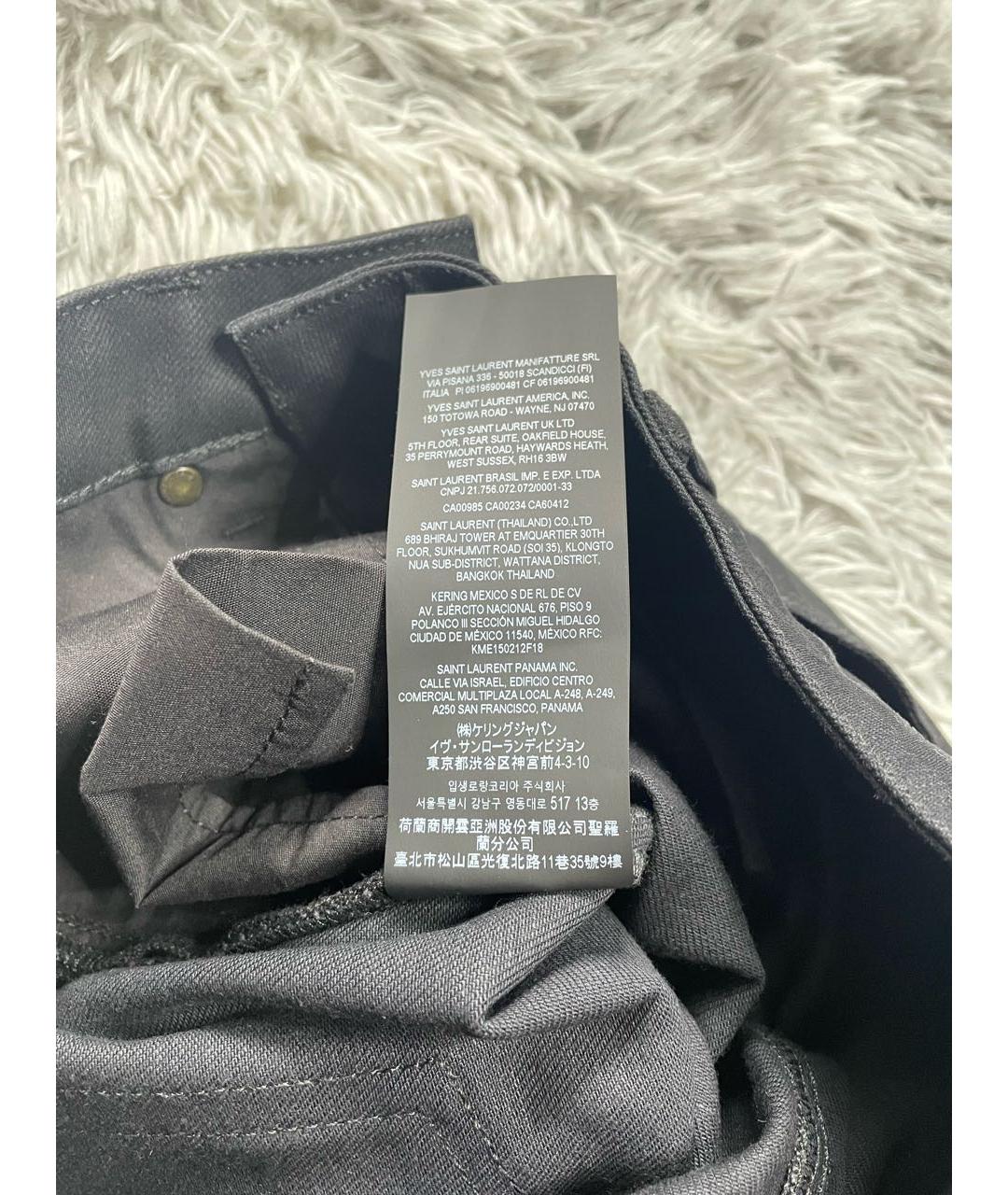 SAINT LAURENT Черные хлопковые джинсы слим, фото 6