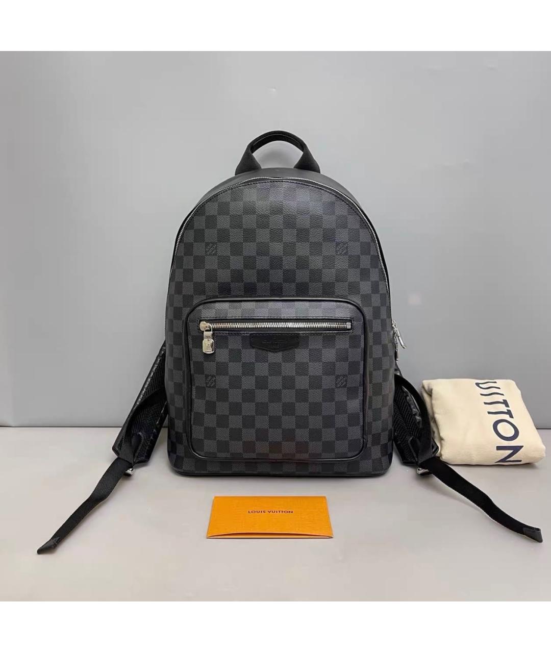 LOUIS VUITTON Черный рюкзак из канвы, фото 9