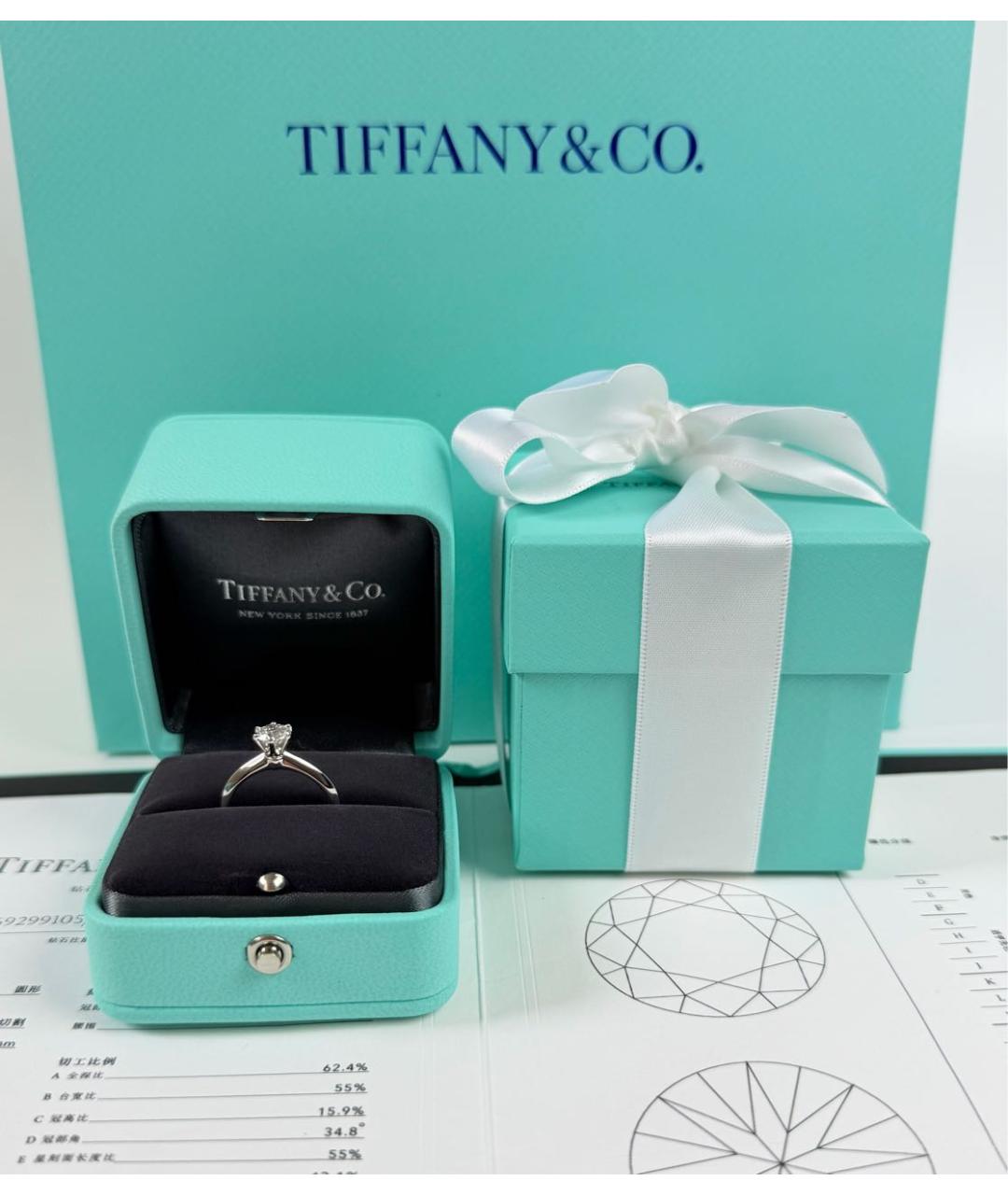 TIFFANY&CO Белое платиновое кольцо, фото 3