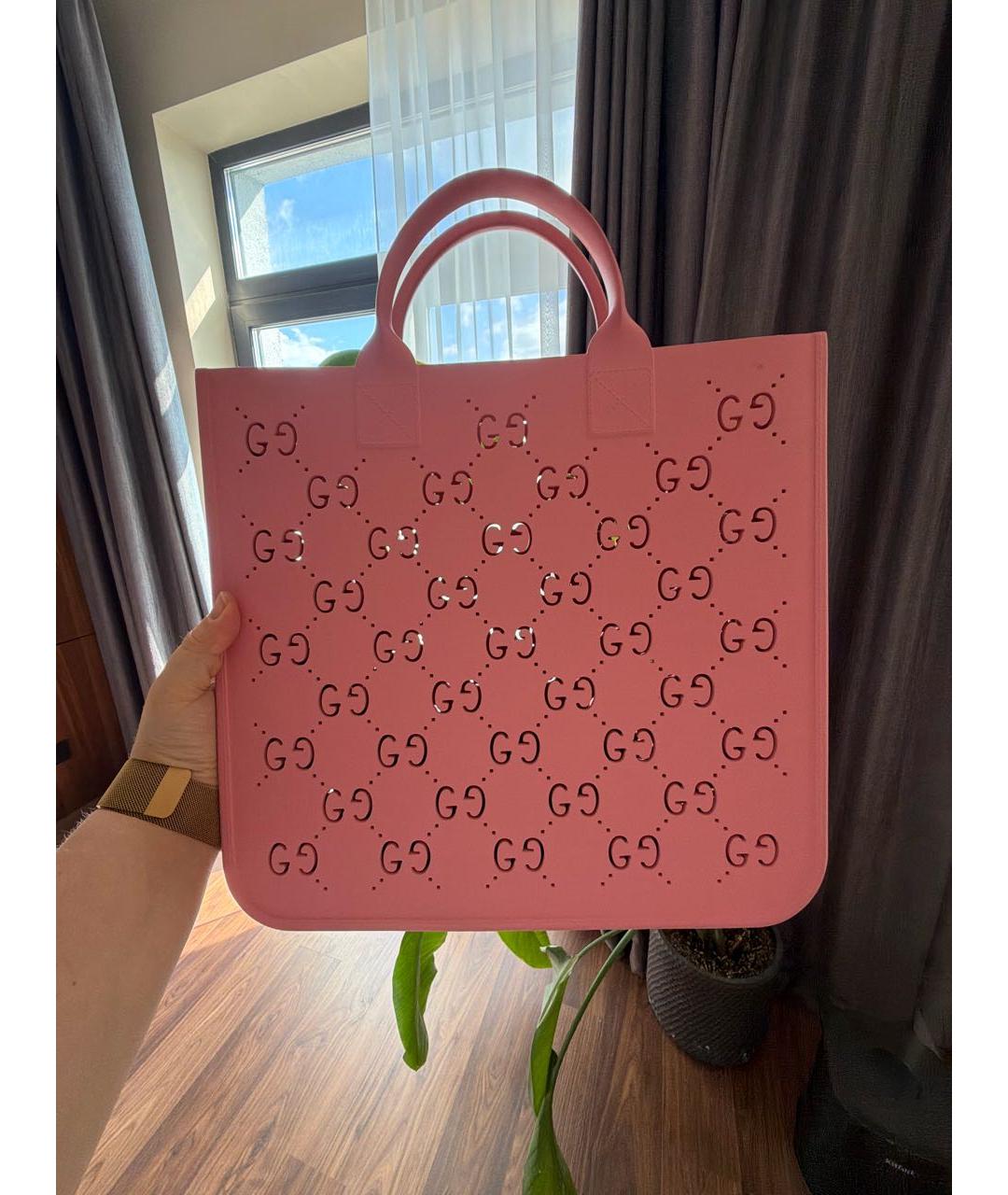 GUCCI Розовая сумка тоут, фото 3