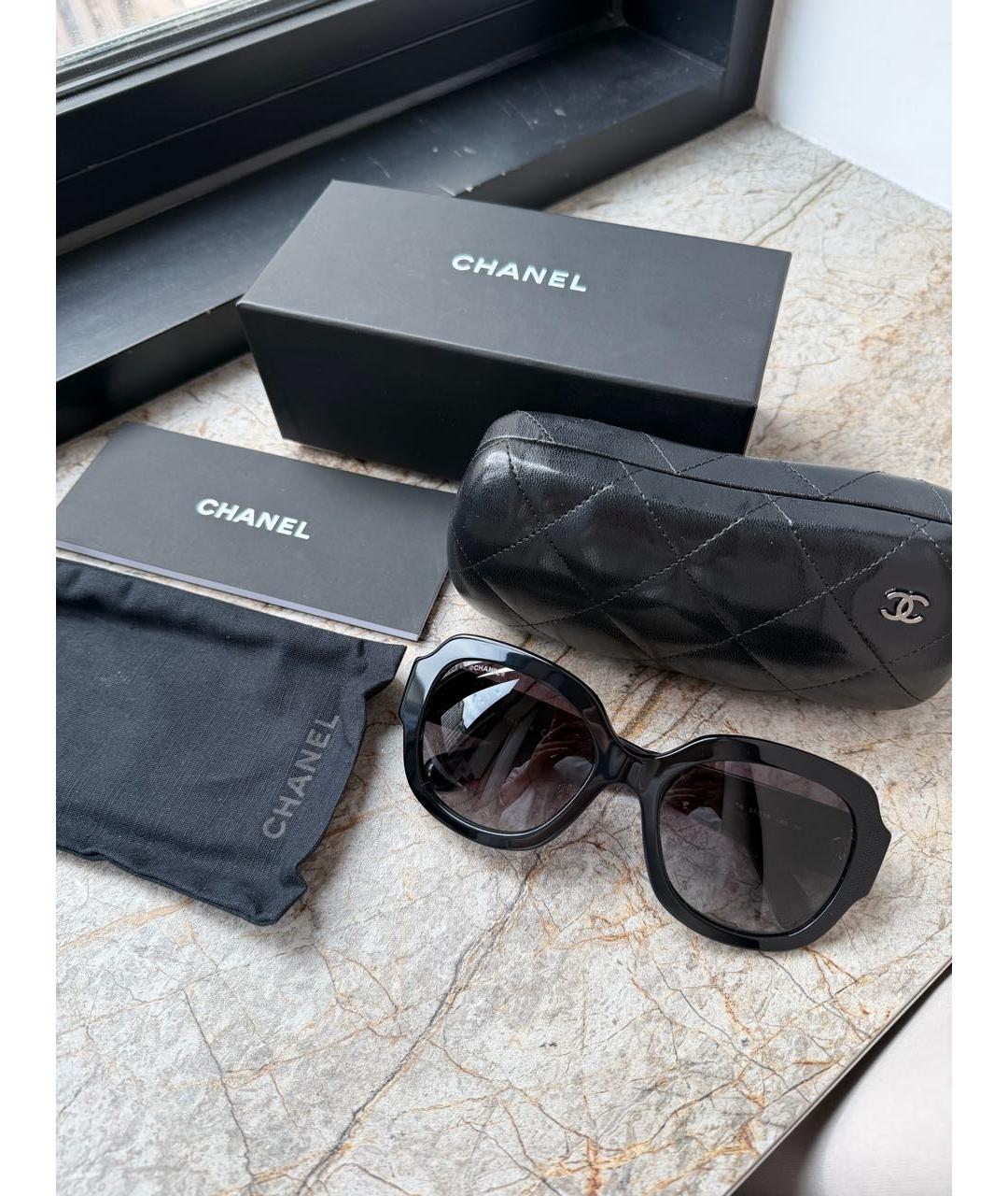 CHANEL Черные пластиковые солнцезащитные очки, фото 6
