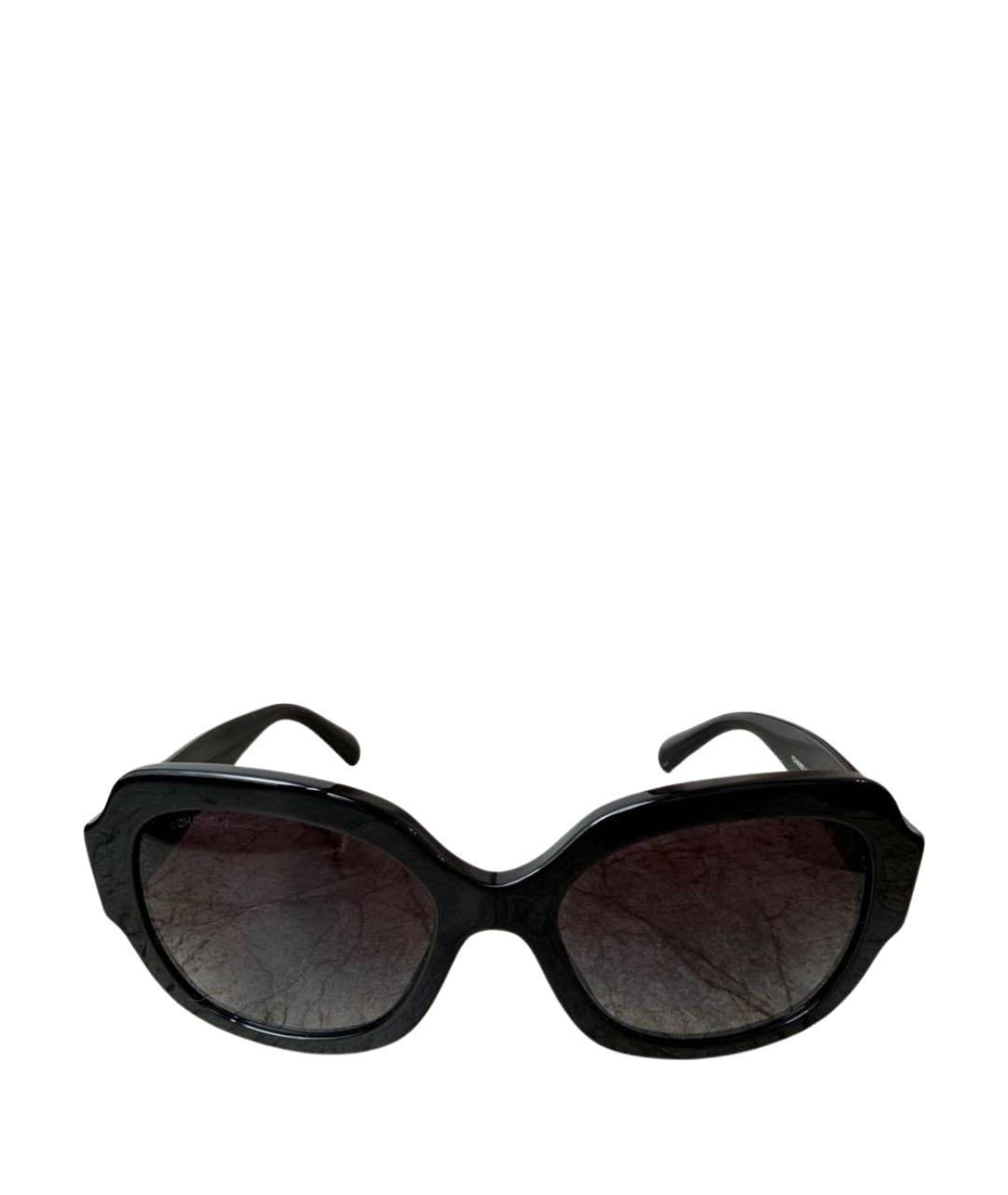 CHANEL Черные пластиковые солнцезащитные очки, фото 1