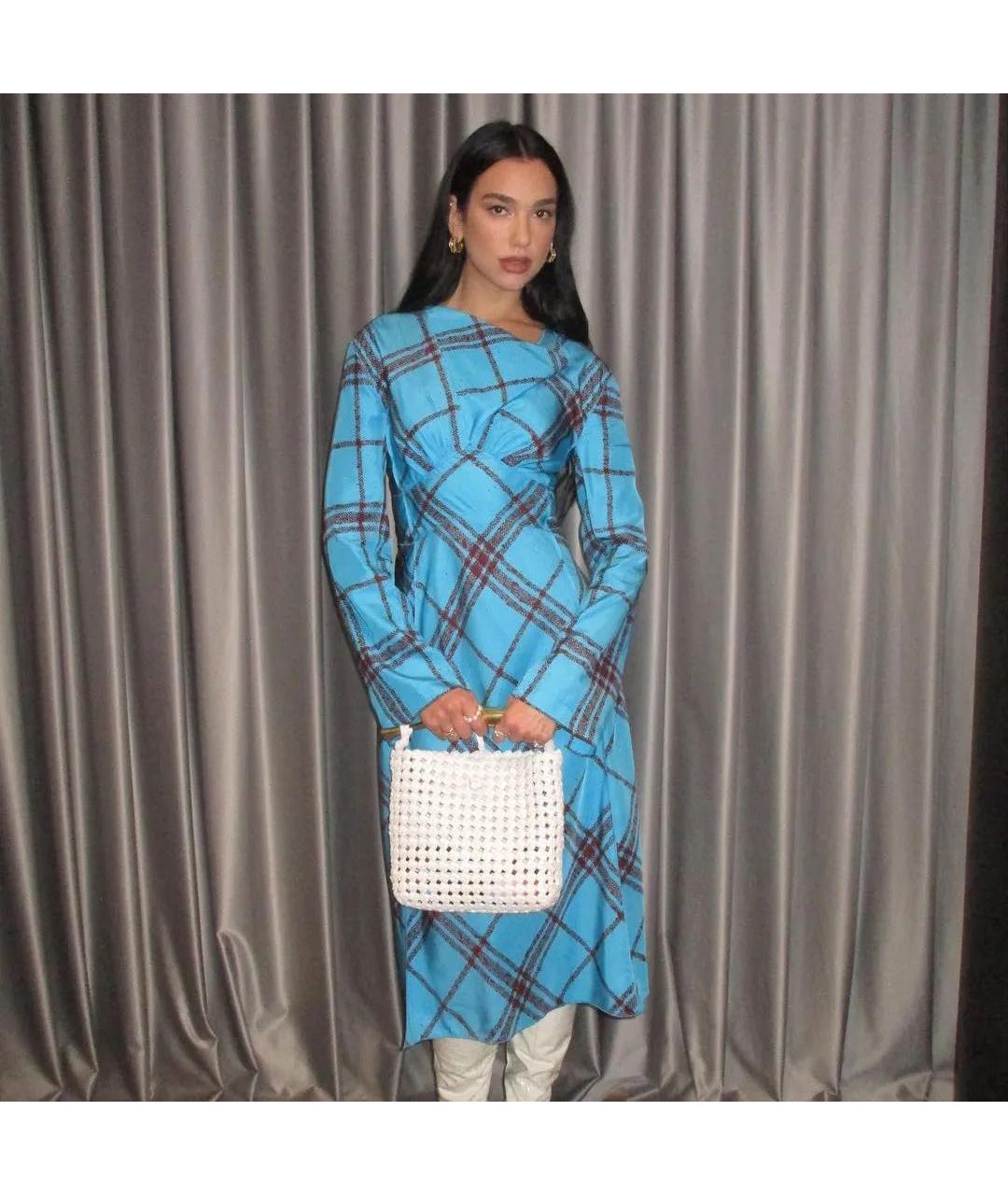 BOTTEGA VENETA Бирюзовое вискозное платье, фото 8